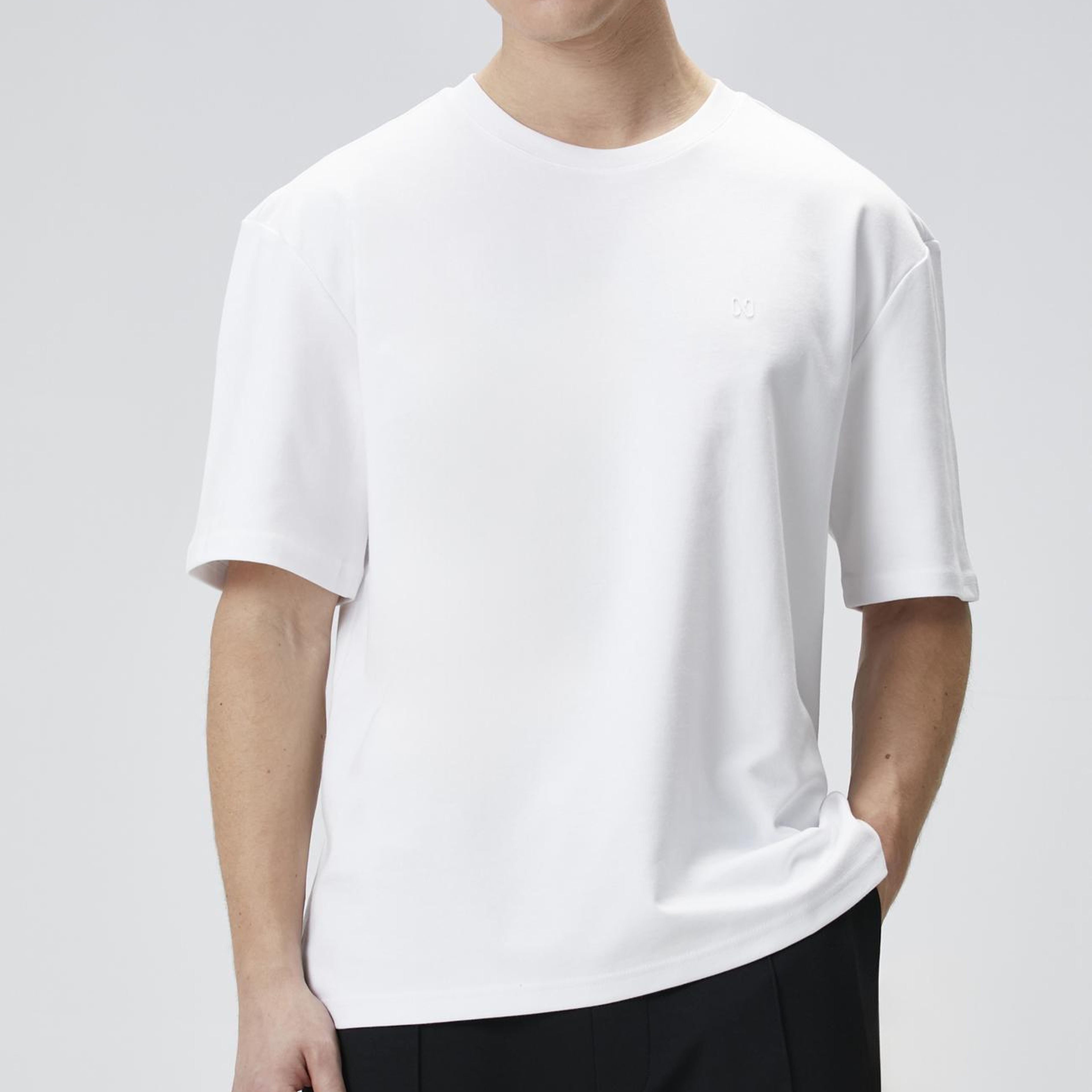 Network Erkek Comfort Fit Beyaz Bisiklet Yaka T-shirt
