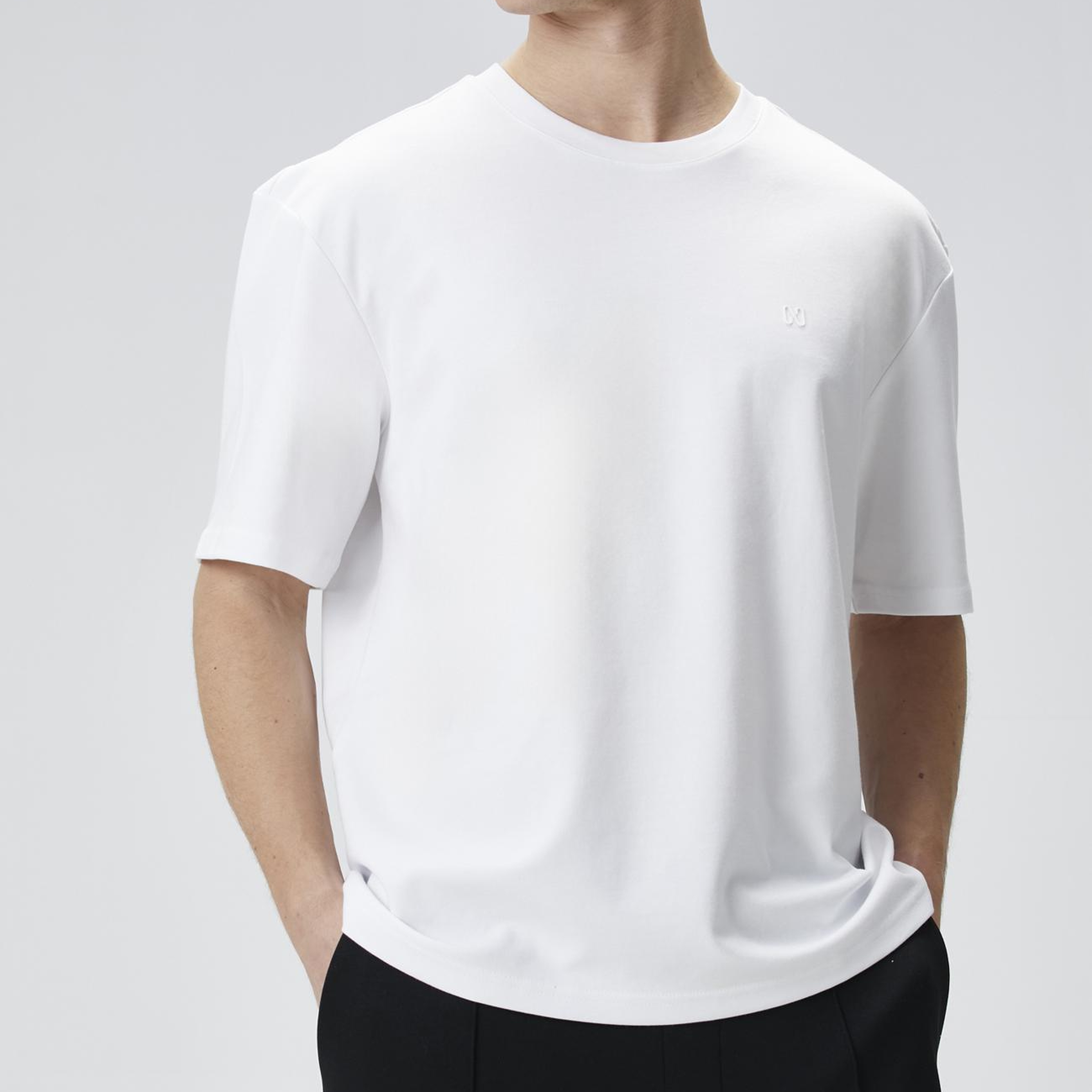 Network Erkek Comfort Fit Beyaz Bisiklet Yaka T-shirt