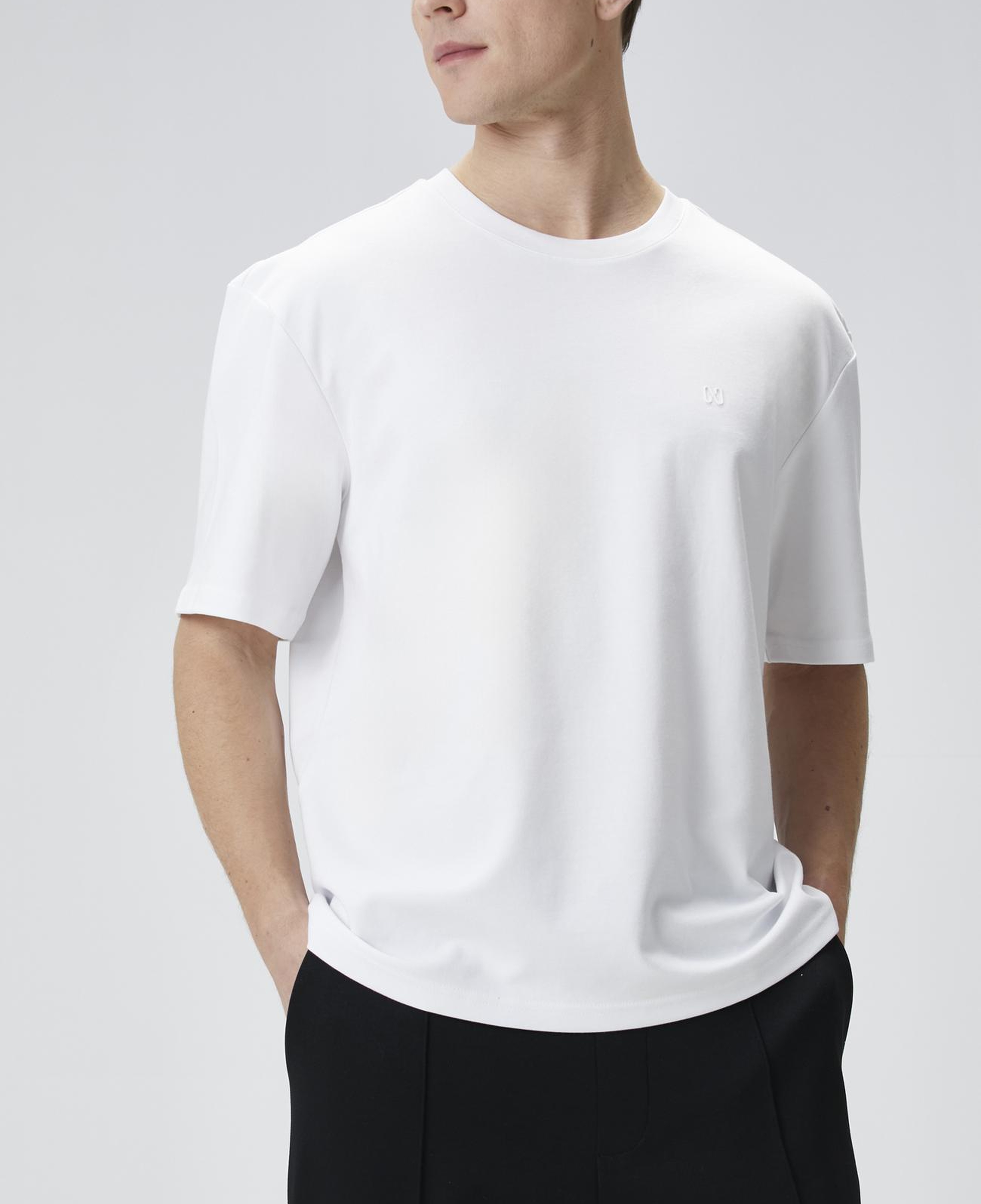 Network Erkek Comfort Fit Beyaz Bisiklet Yaka T-shirt