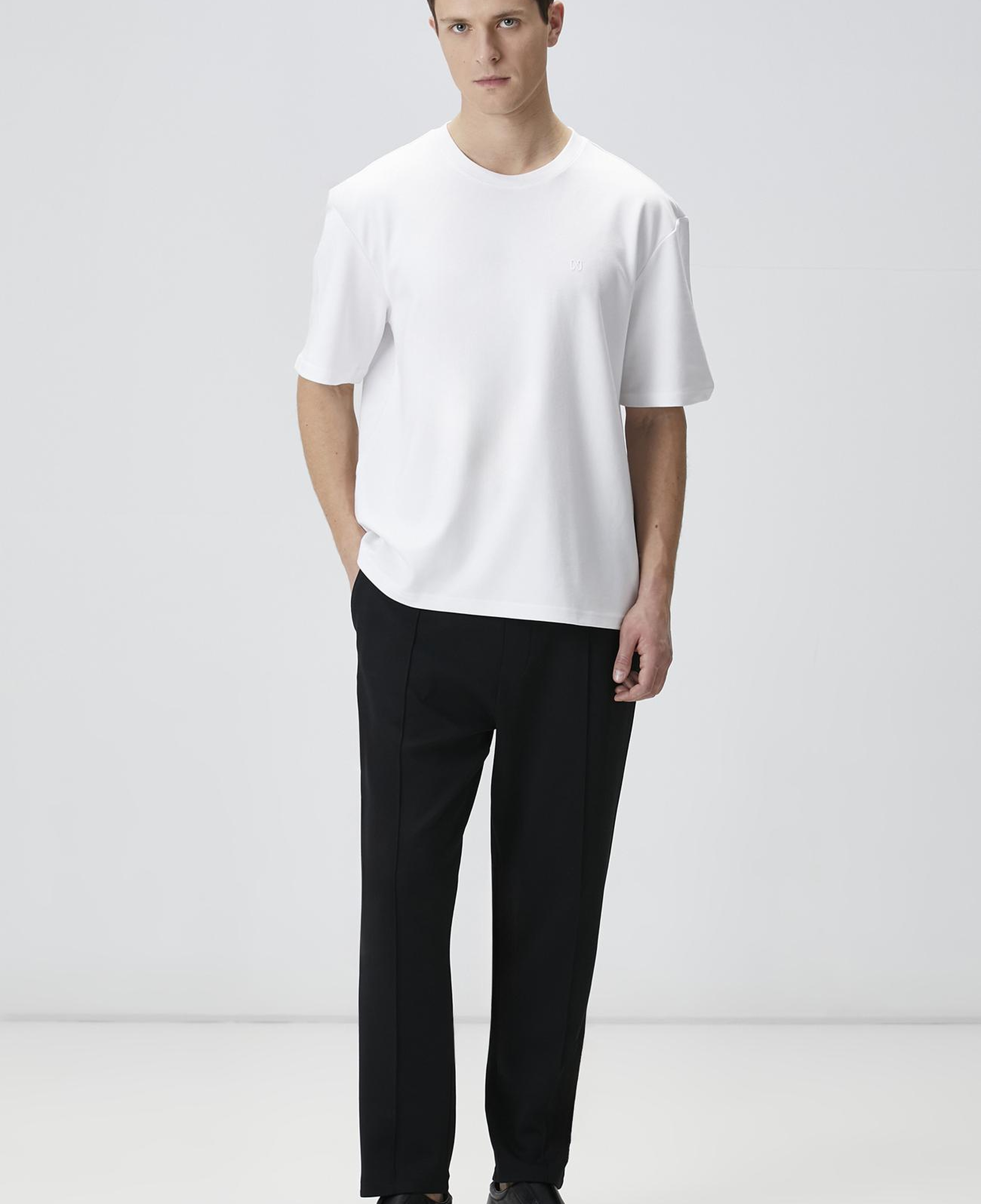Network Erkek Comfort Fit Beyaz Bisiklet Yaka T-shirt