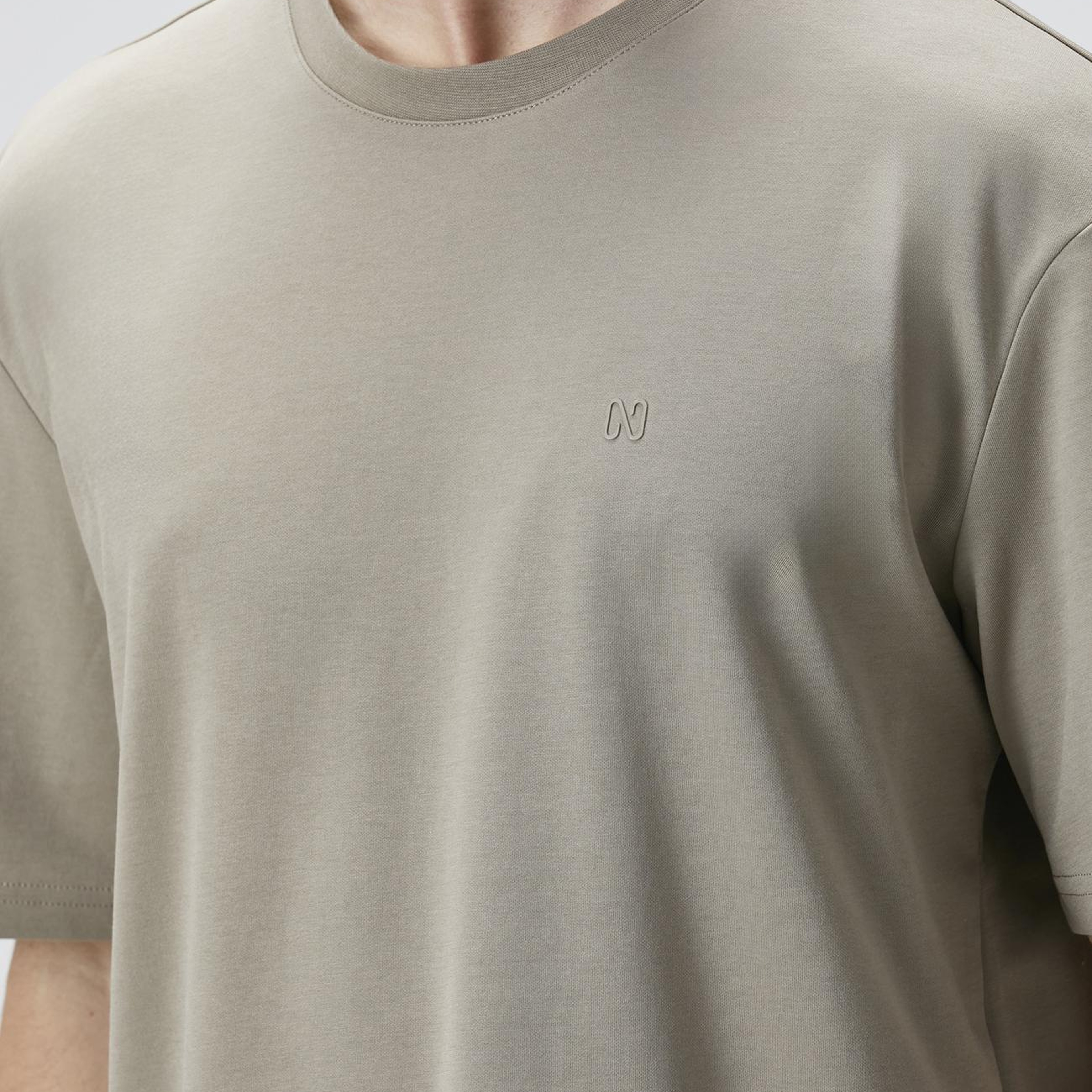 Network Erkek Comfort Fit Açık Haki Bisiklet Yaka T-shirt