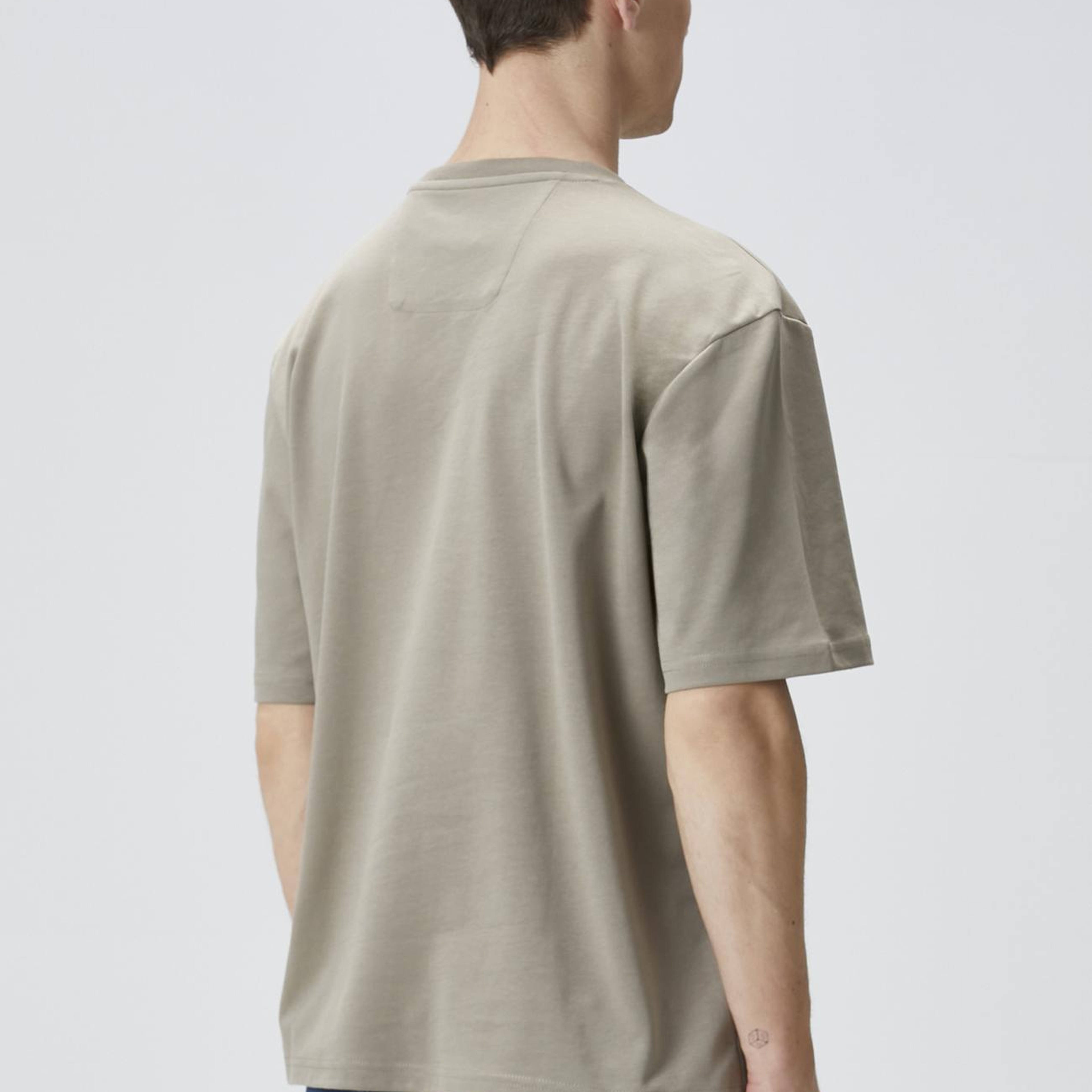 Network Erkek Comfort Fit Açık Haki Bisiklet Yaka T-shirt