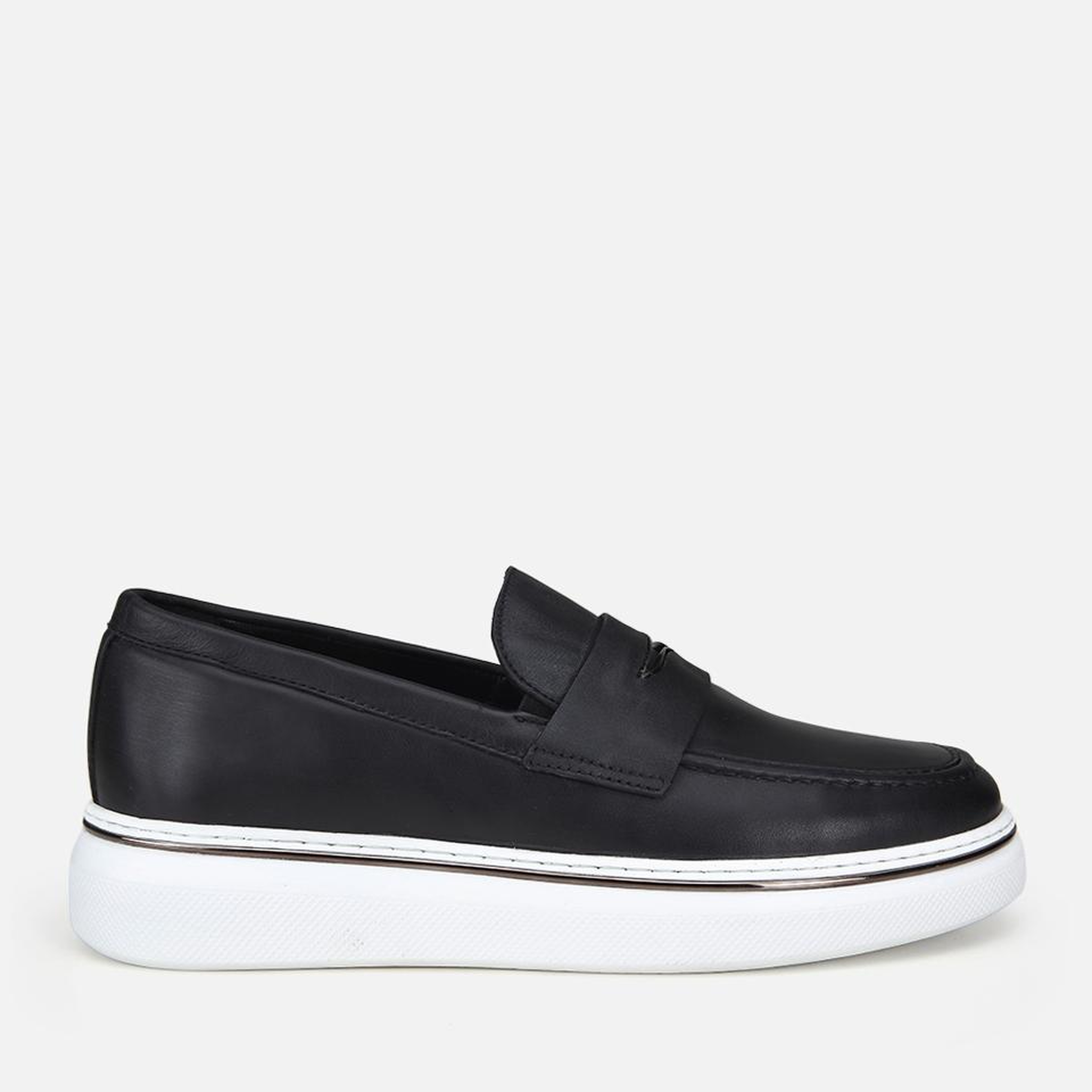 Erkek Deri Siyah Metal Toka Detaylı Günlük Loafer