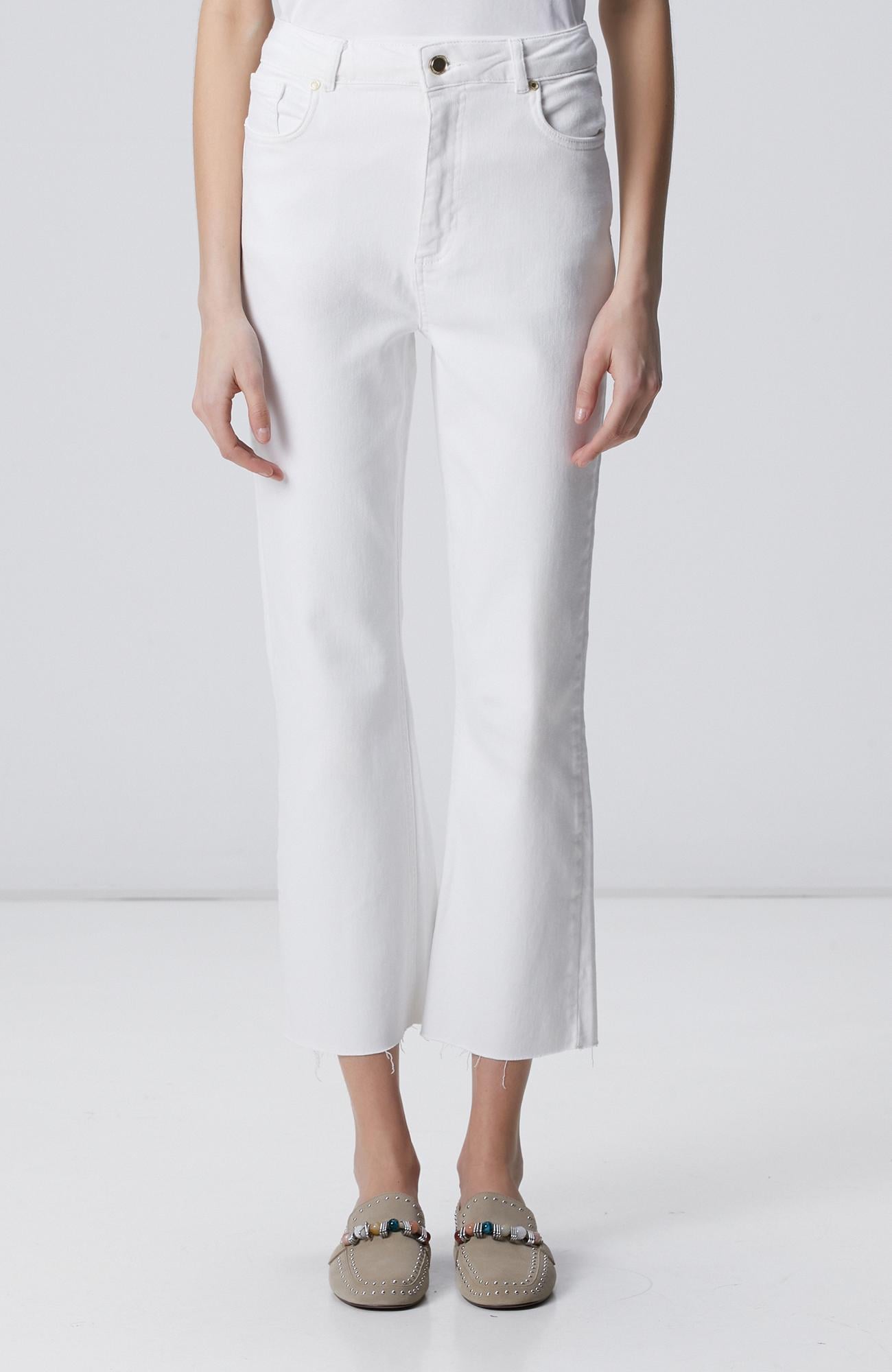 Network Kadın Kırık Beyaz Kesik Paça Denim Pantolon