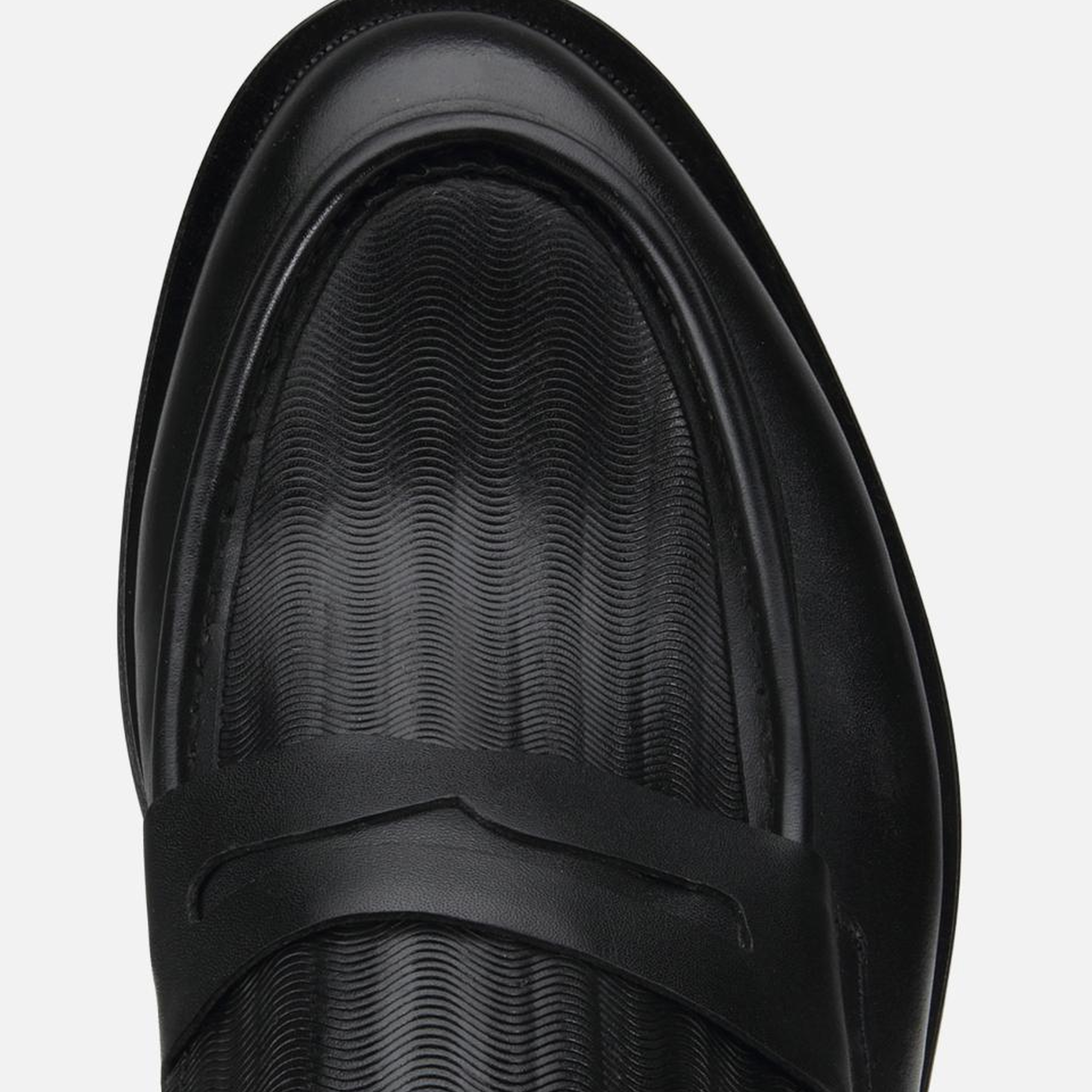 Erkek Deri Siyah Kalın Tabanlı Klasik Loafer