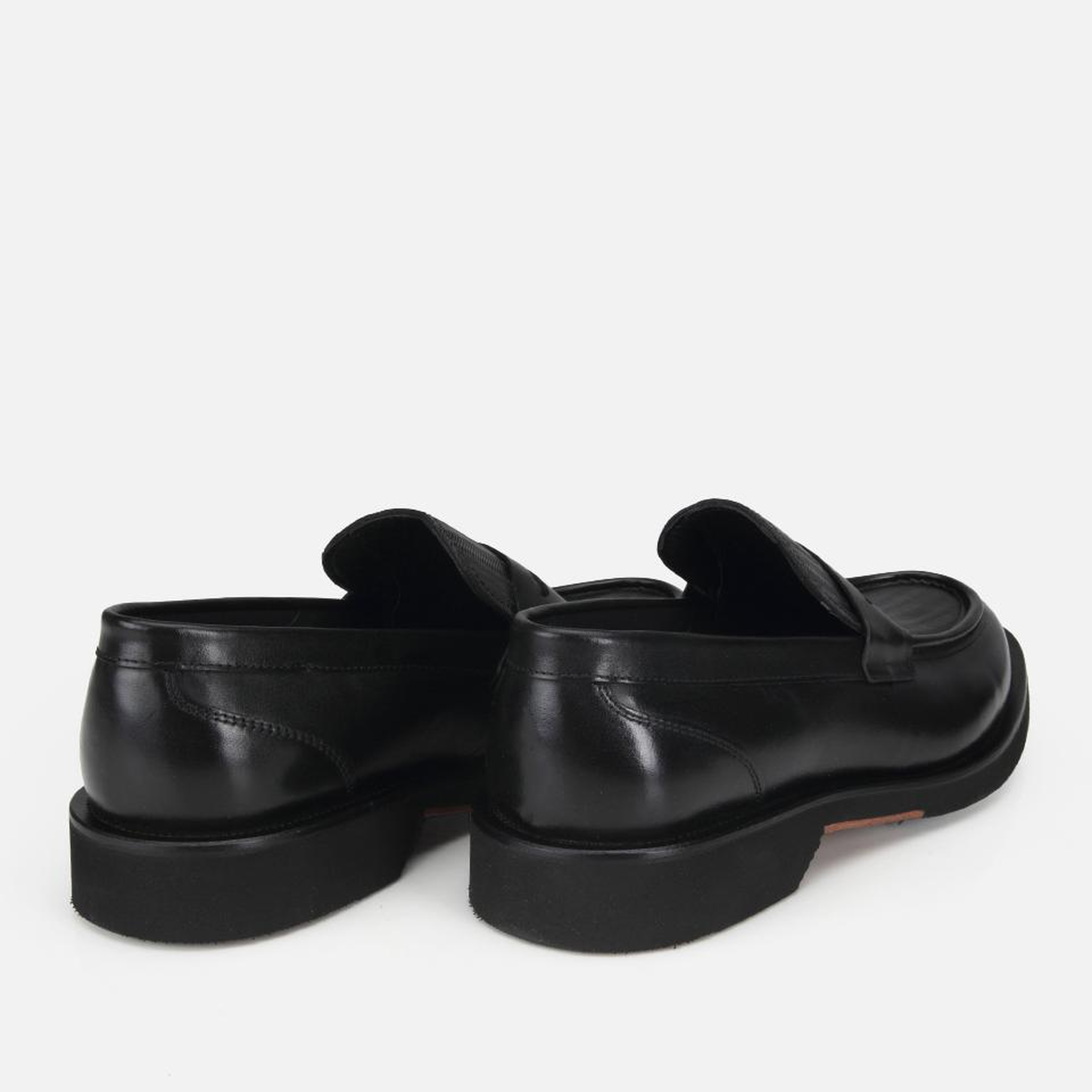 Erkek Deri Siyah Kalın Tabanlı Klasik Loafer