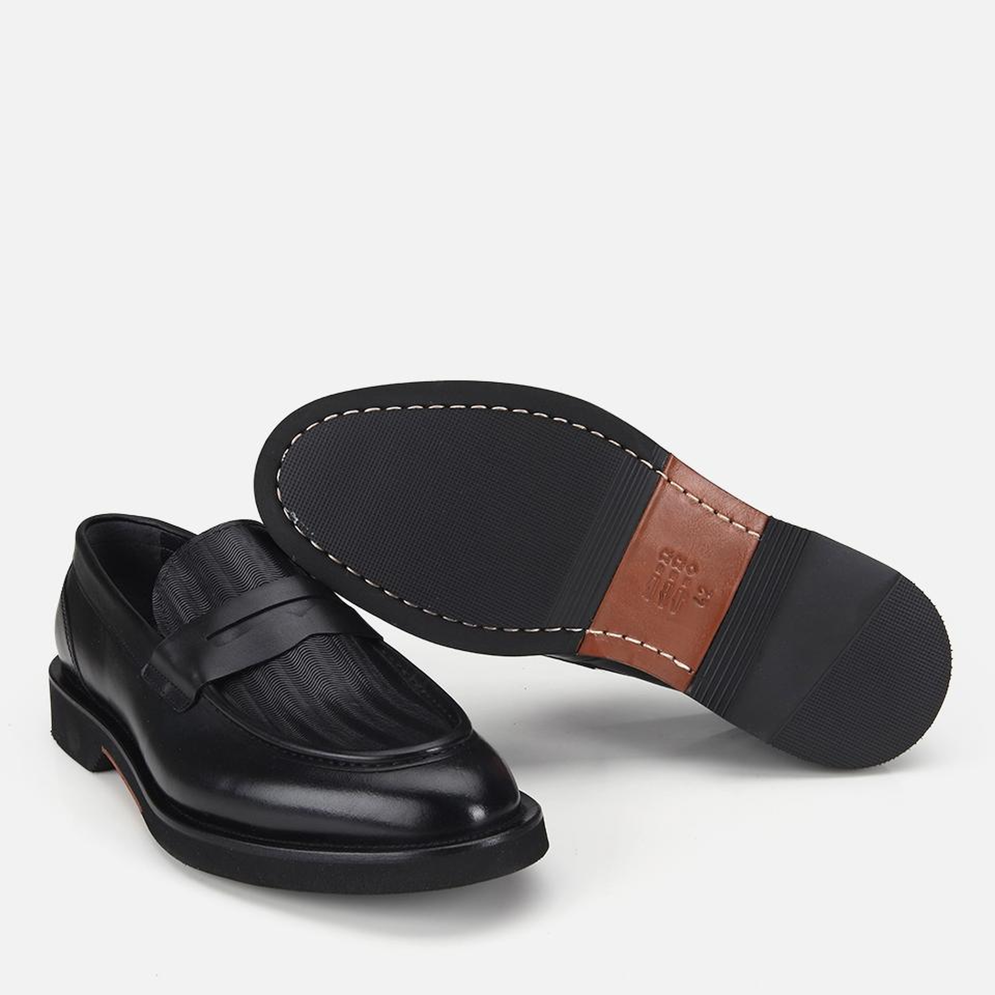 Erkek Deri Siyah Kalın Tabanlı Klasik Loafer