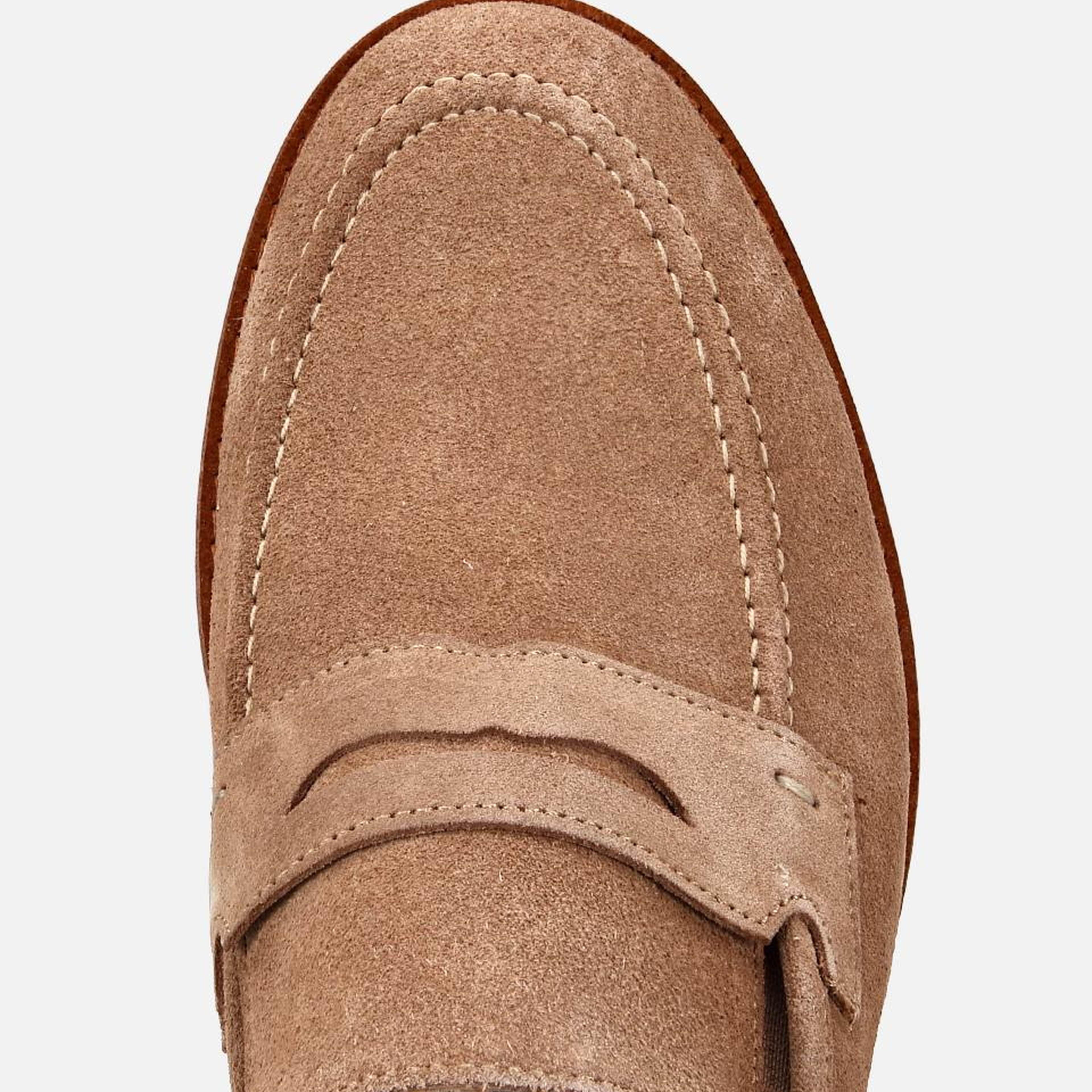 Erkek Süet Deri Bej Klasik Loafer