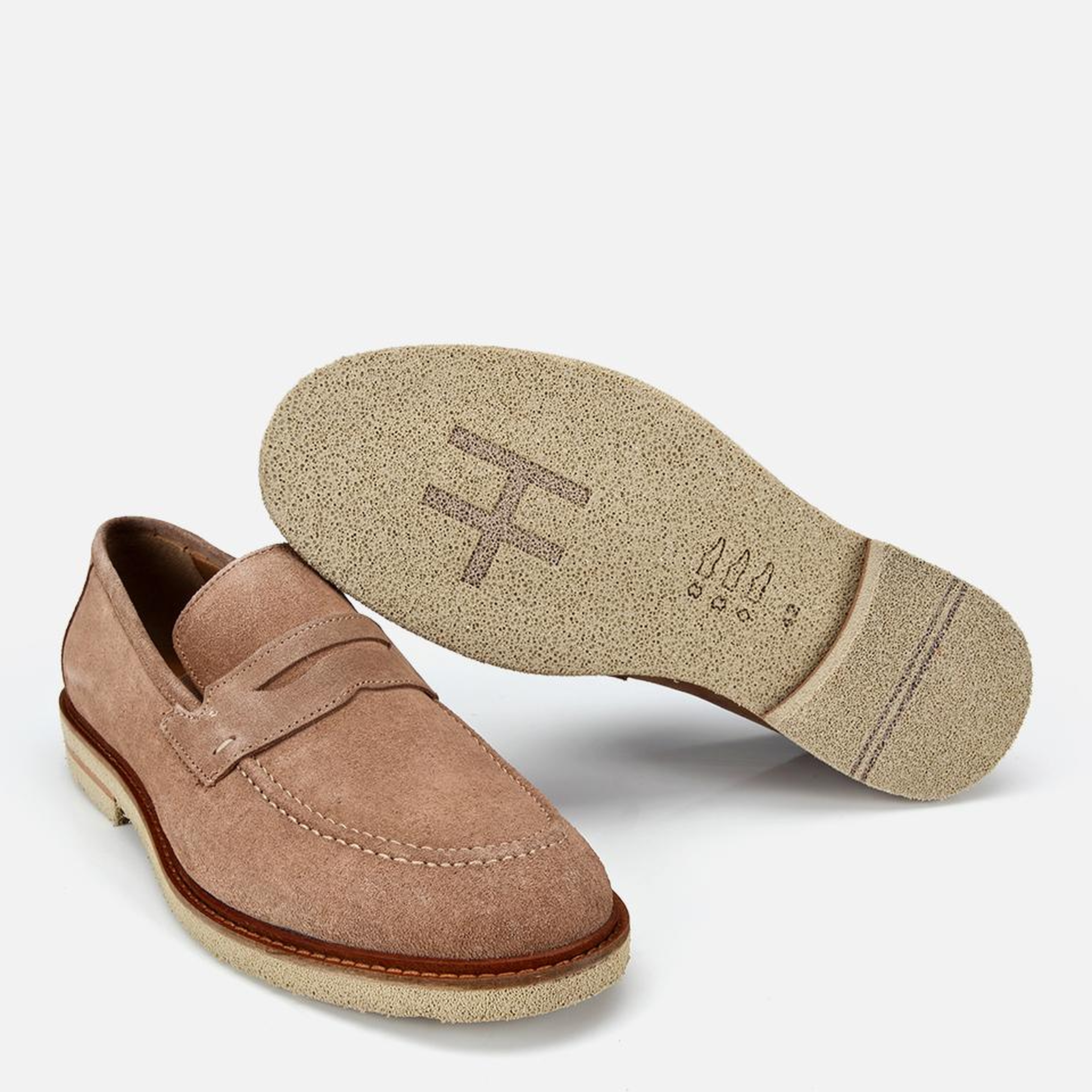 Erkek Süet Deri Bej Klasik Loafer