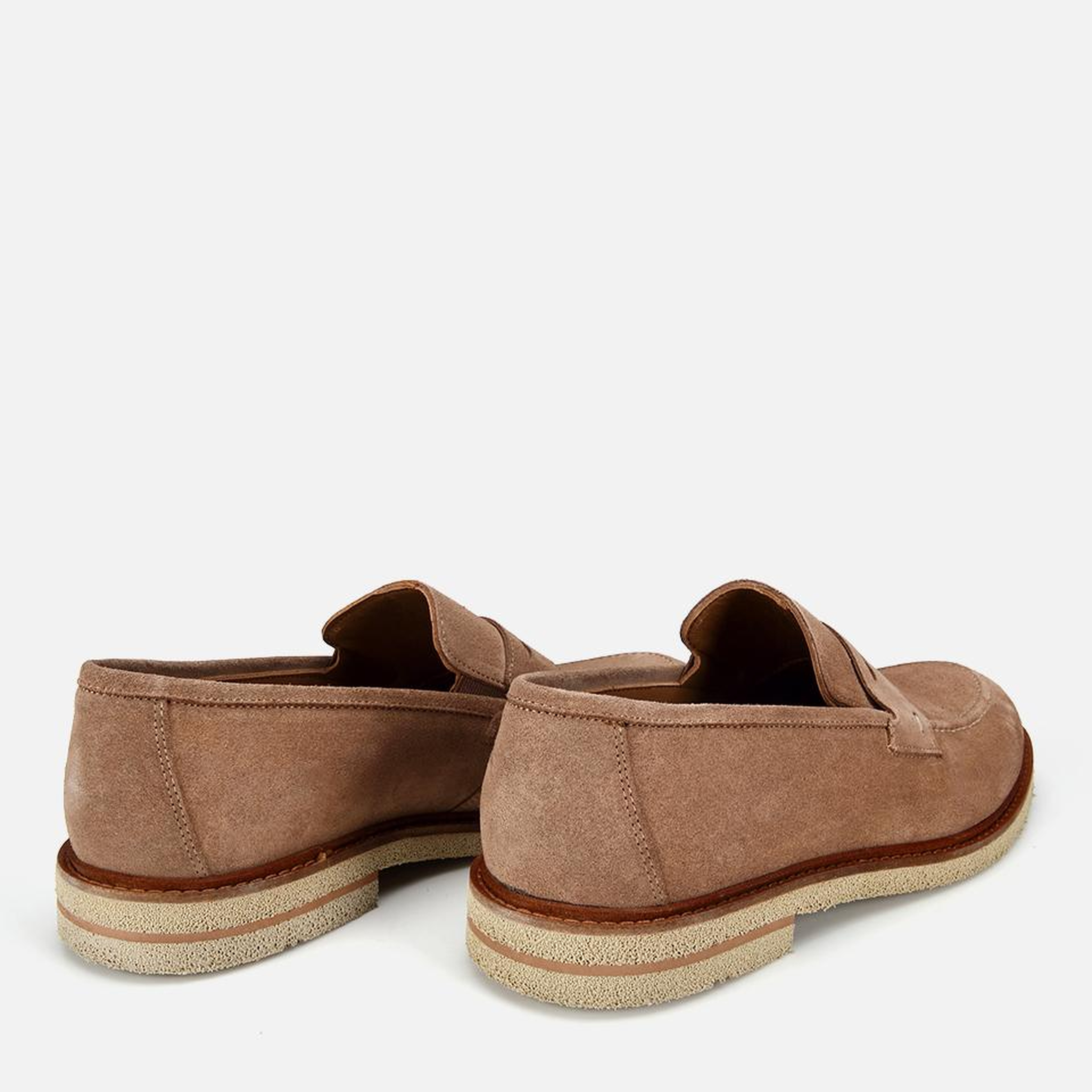 Erkek Süet Deri Bej Klasik Loafer