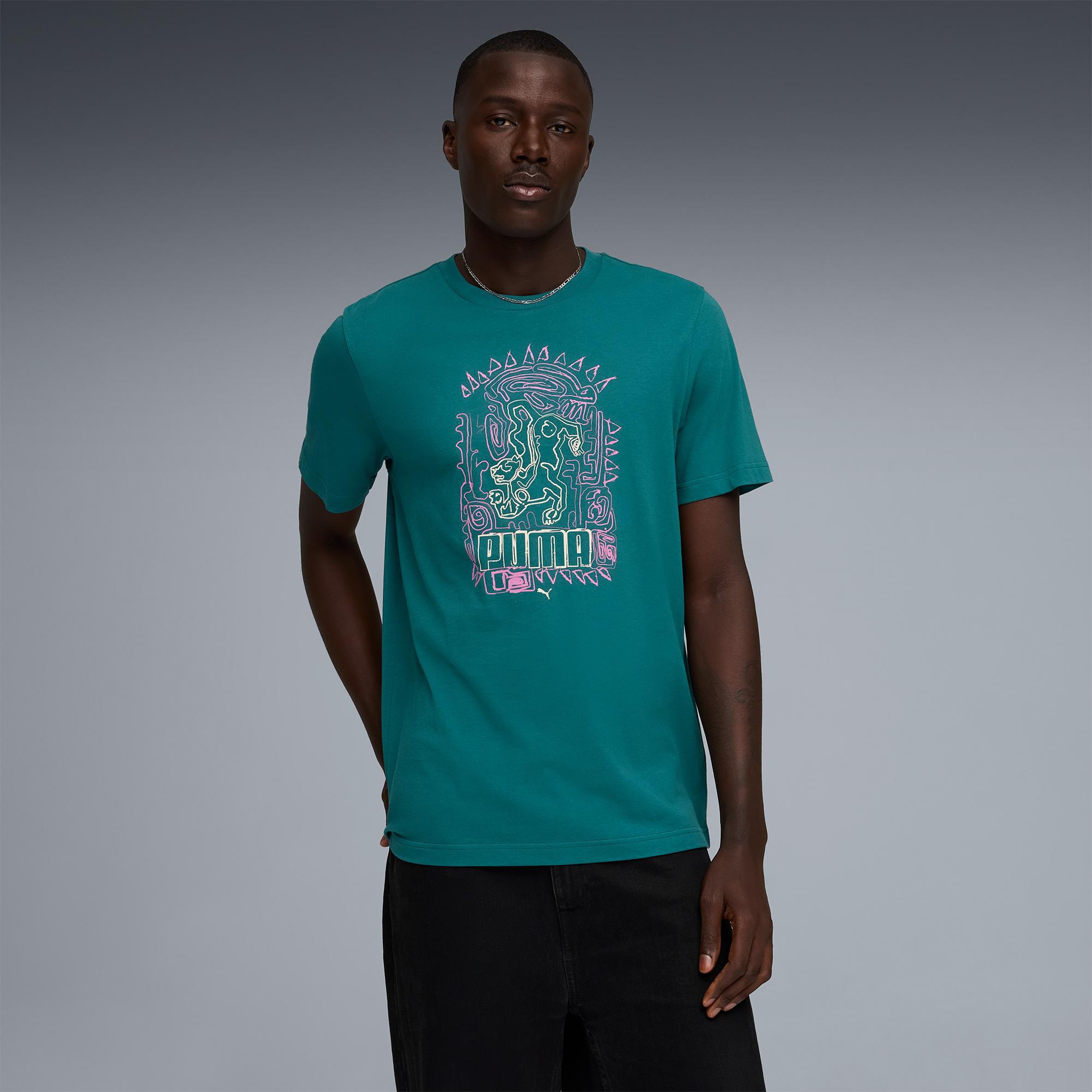 Puma Graphic  Erkek Yeşil T-Shirt