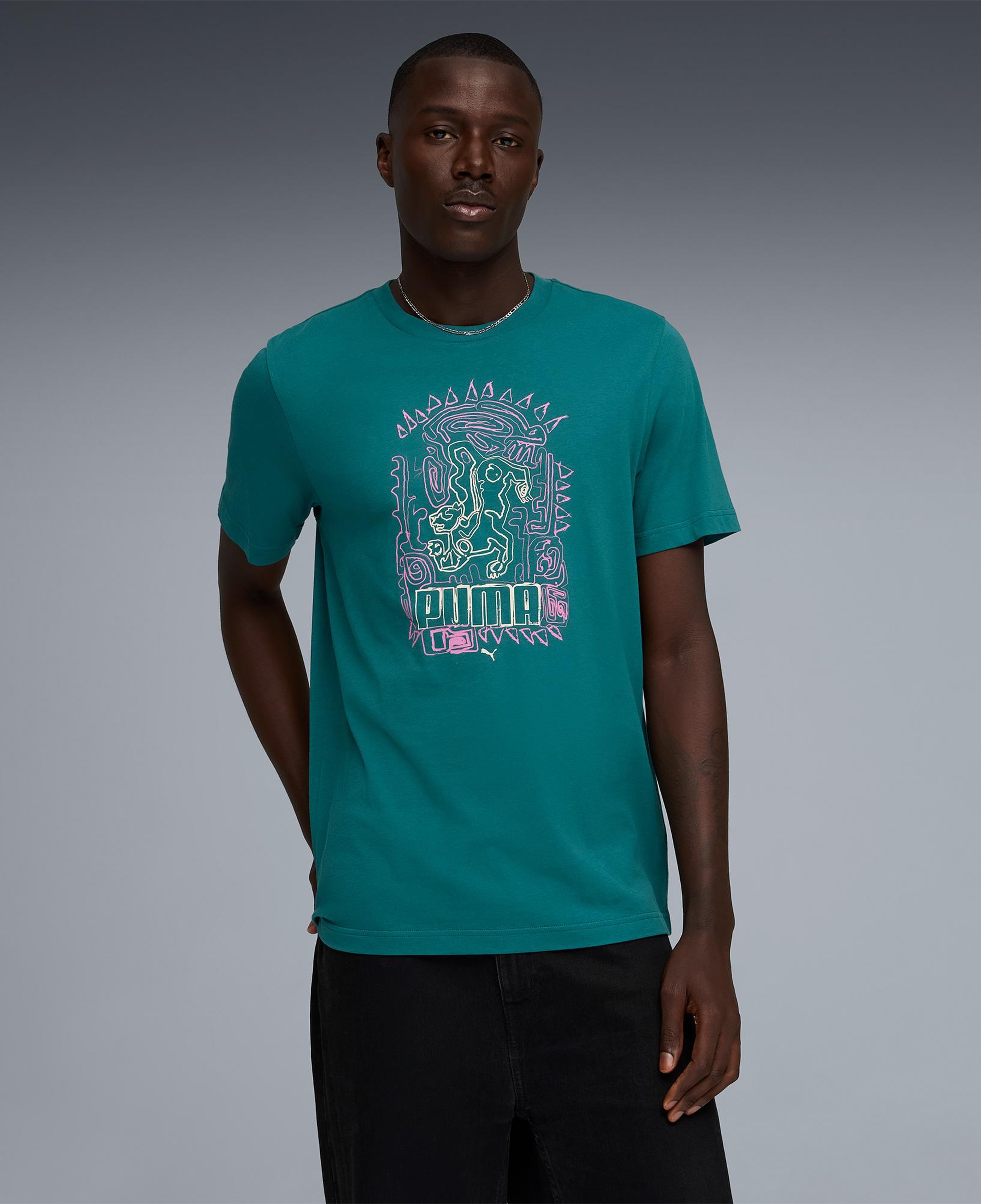 Puma Graphic  Erkek Yeşil T-Shirt