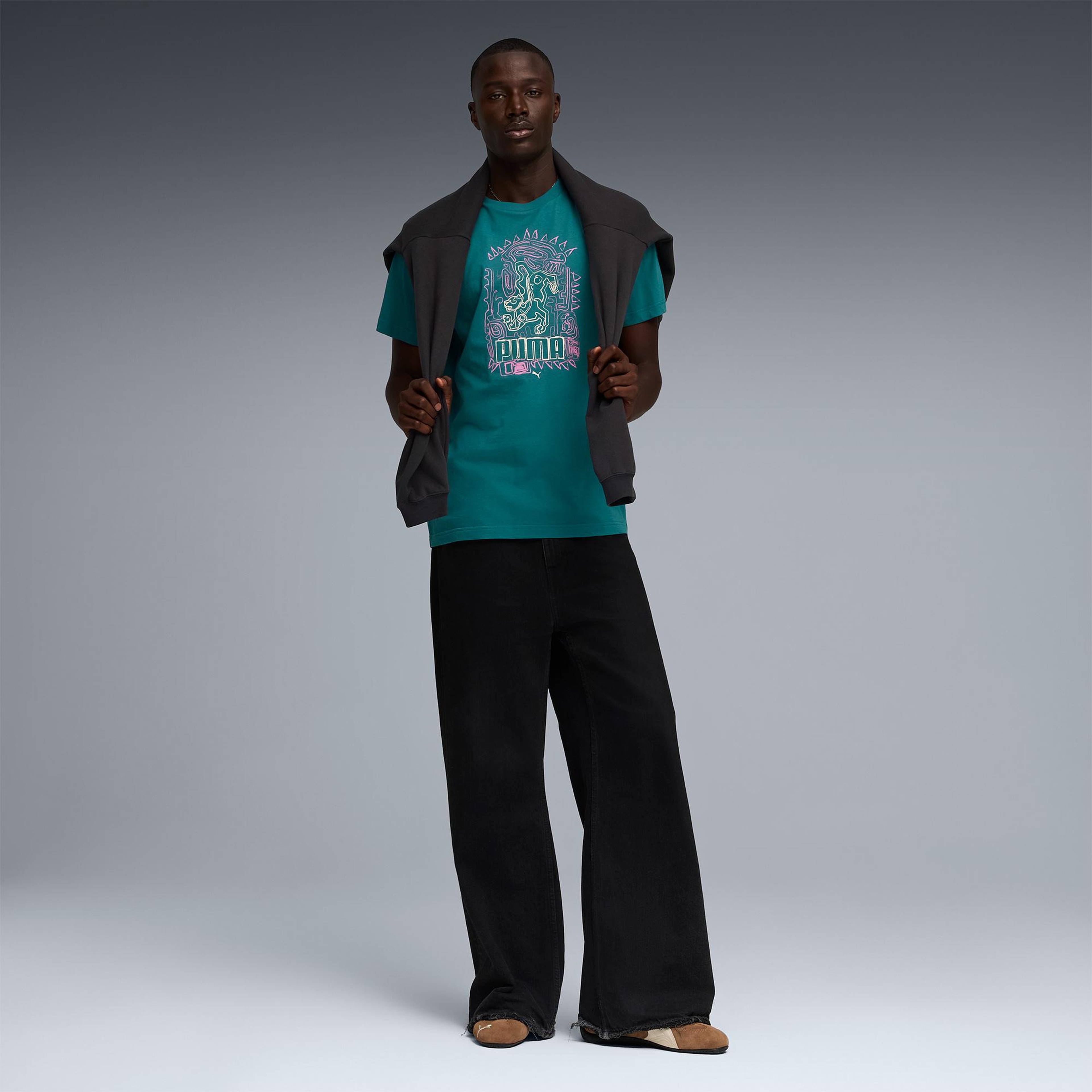 Puma Graphic  Erkek Yeşil T-Shirt