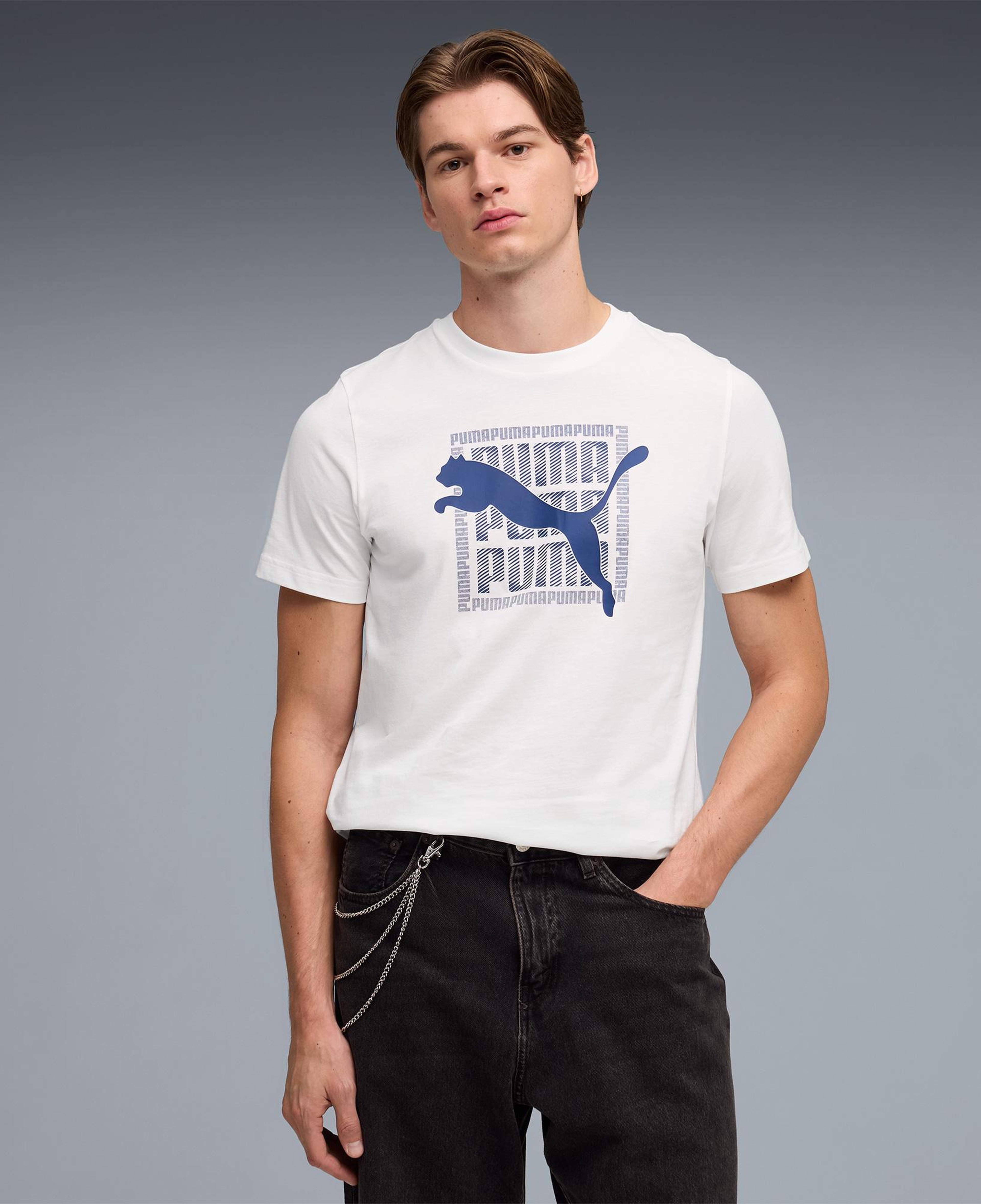 Puma Graphic  Erkek Beyaz T-Shirt
