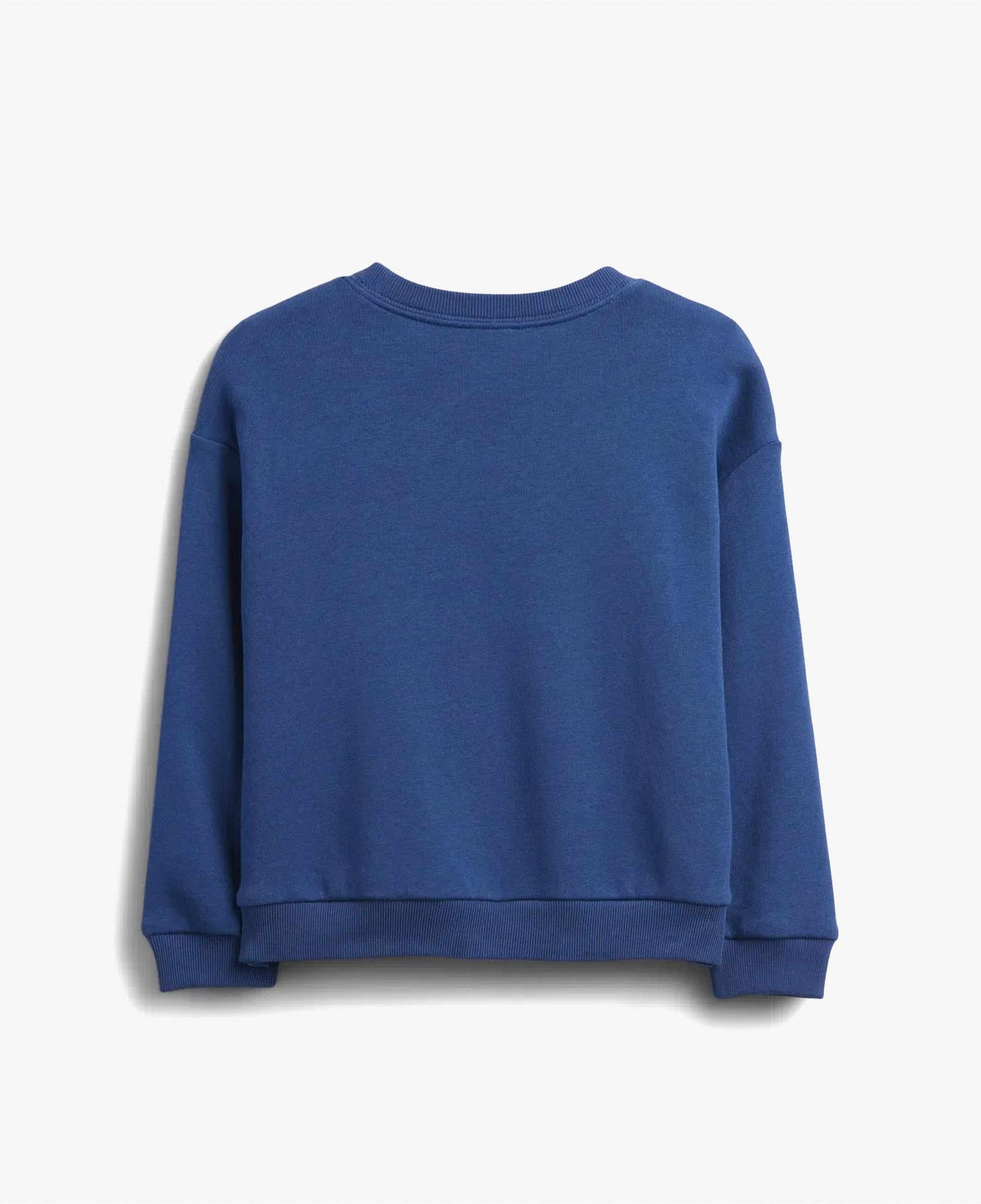 Gap V-Frch Ft Oversİzed Logo Crew Çocuk Mavi Sweatshirt