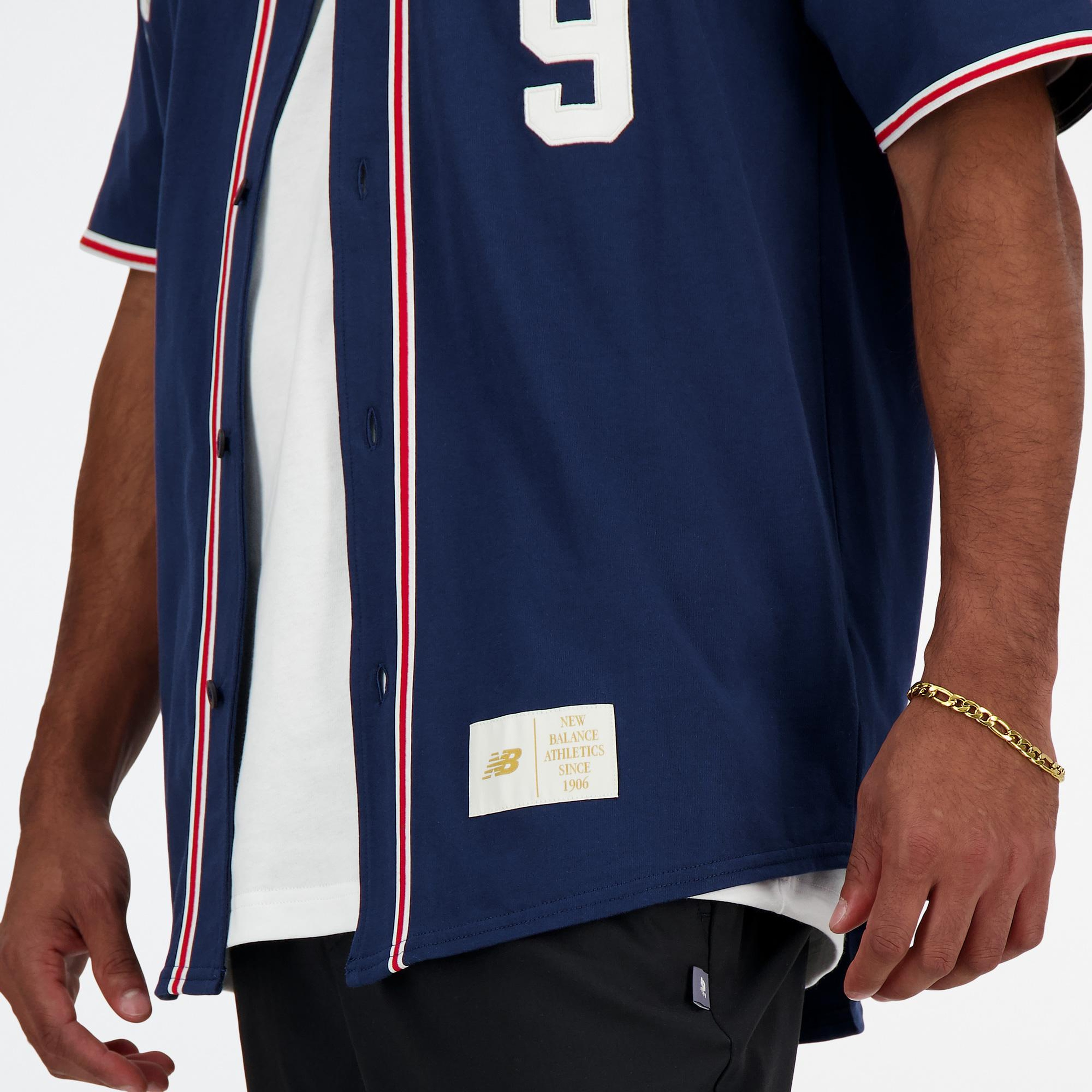 New Balance Sportswear Greatest Hits Baseball Jersey Erkek Lacivert Gömlek