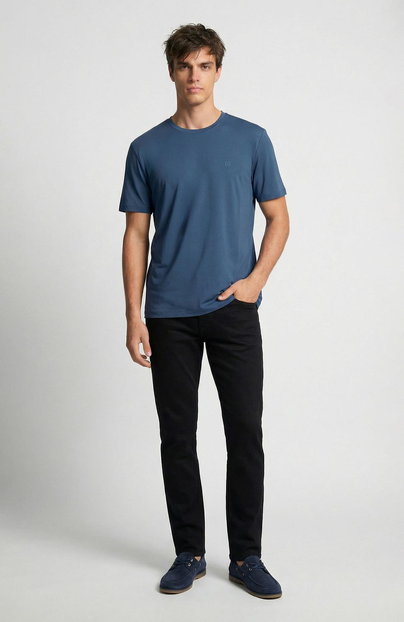 Network Erkek İndigo Teknik T-shirt