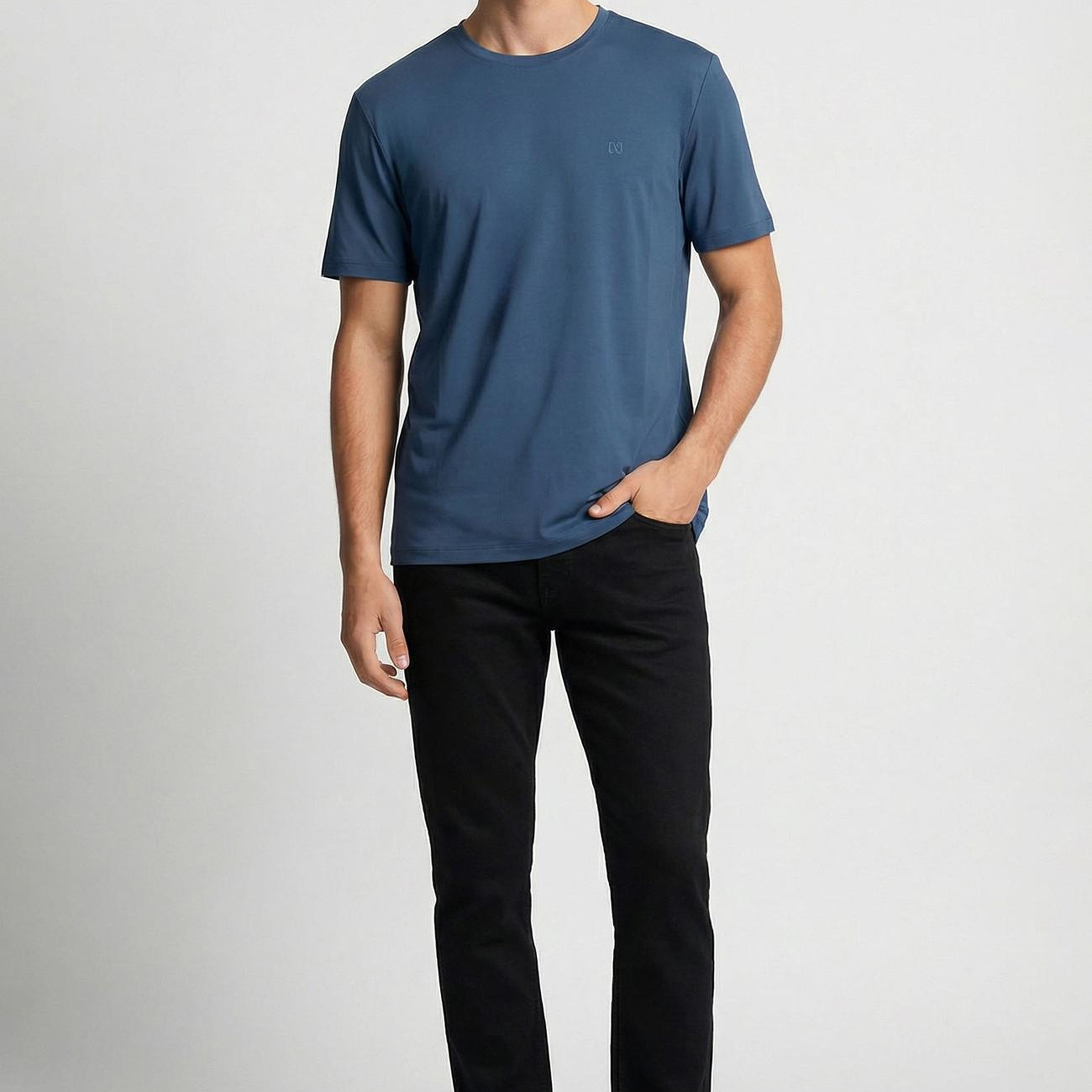 Network Erkek İndigo Teknik T-shirt