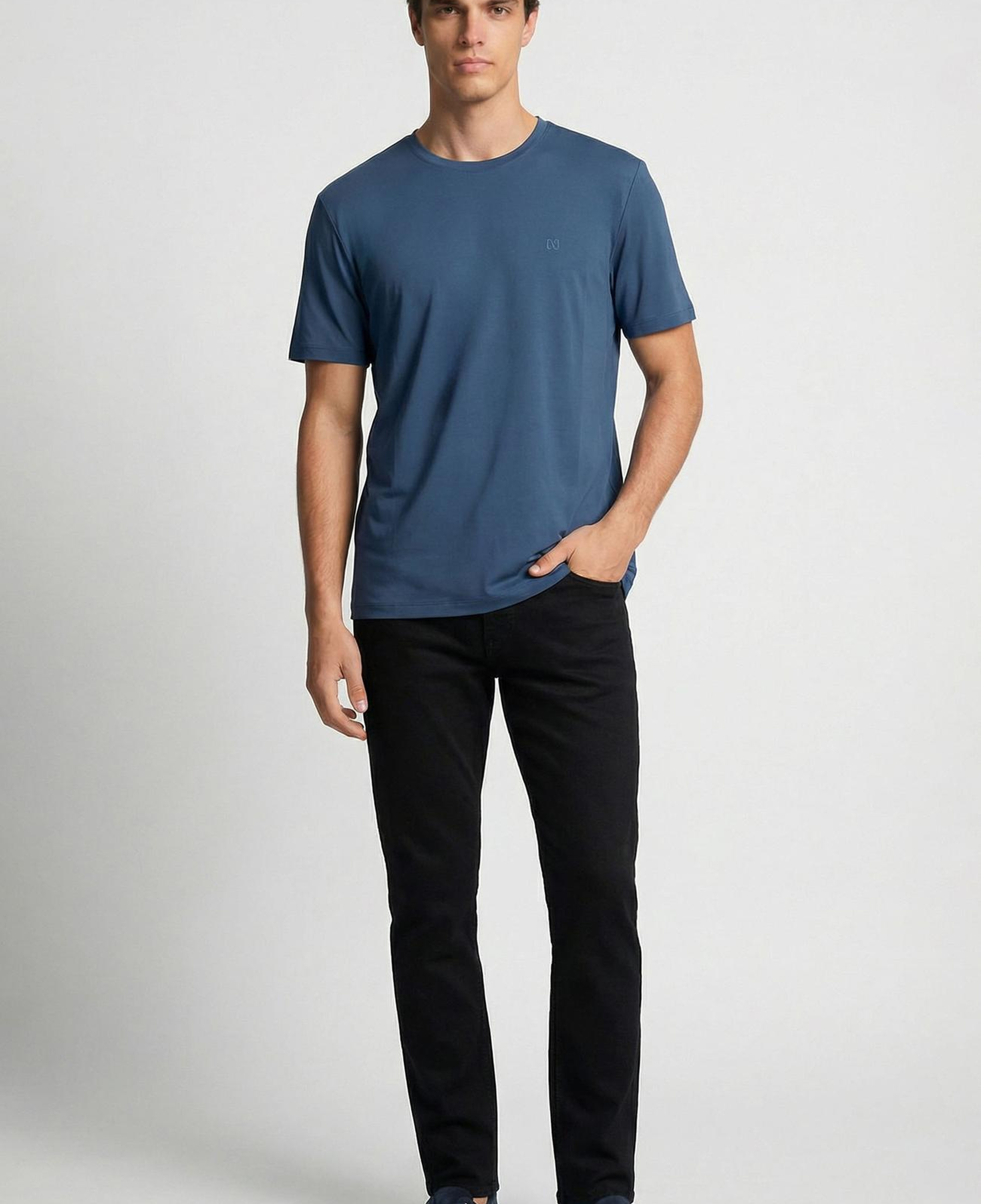 Network Erkek İndigo Teknik T-shirt