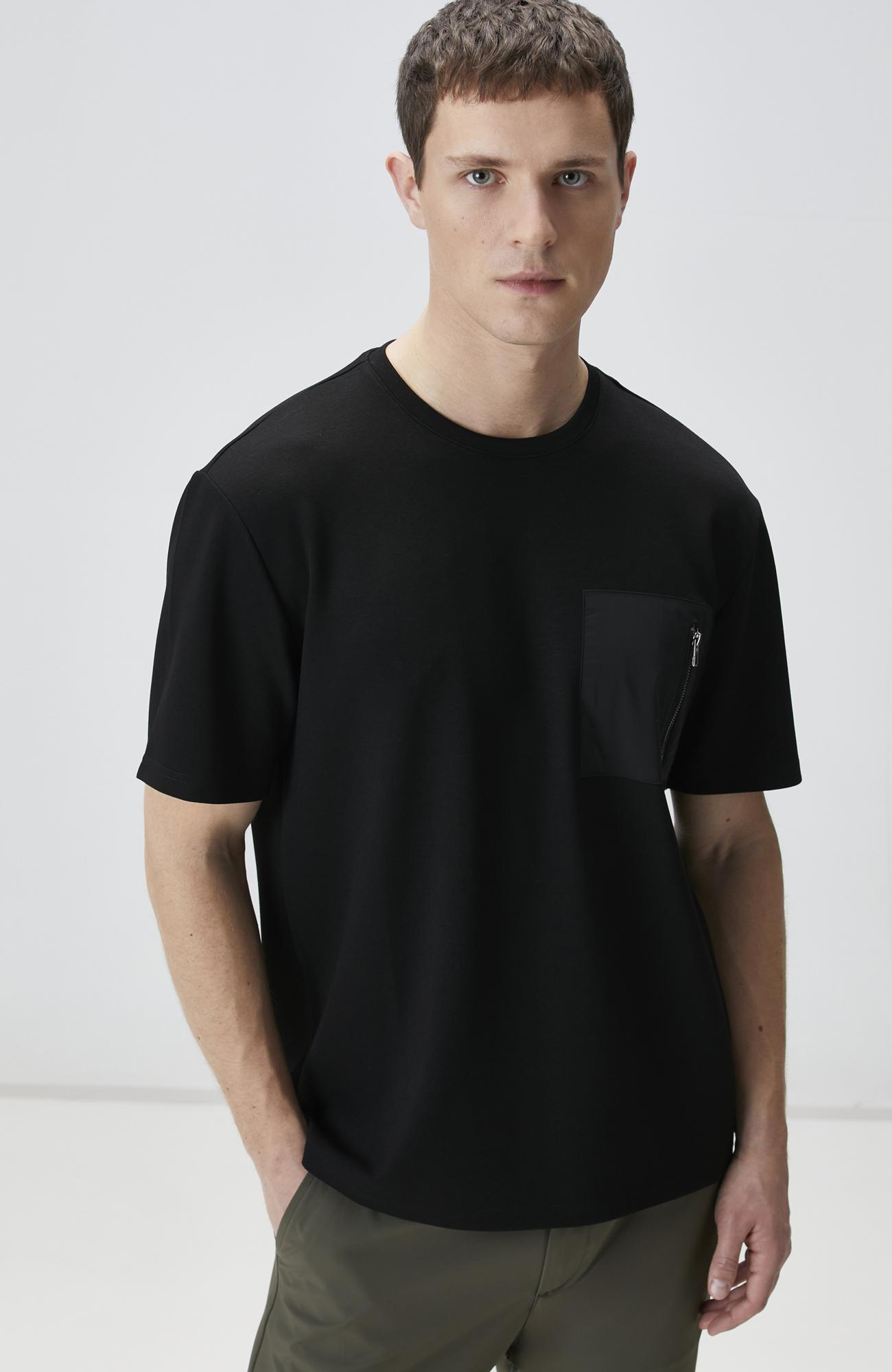 Network Erkek Comfort Fit Siyah Göğüs Cep Detaylı T-shirt