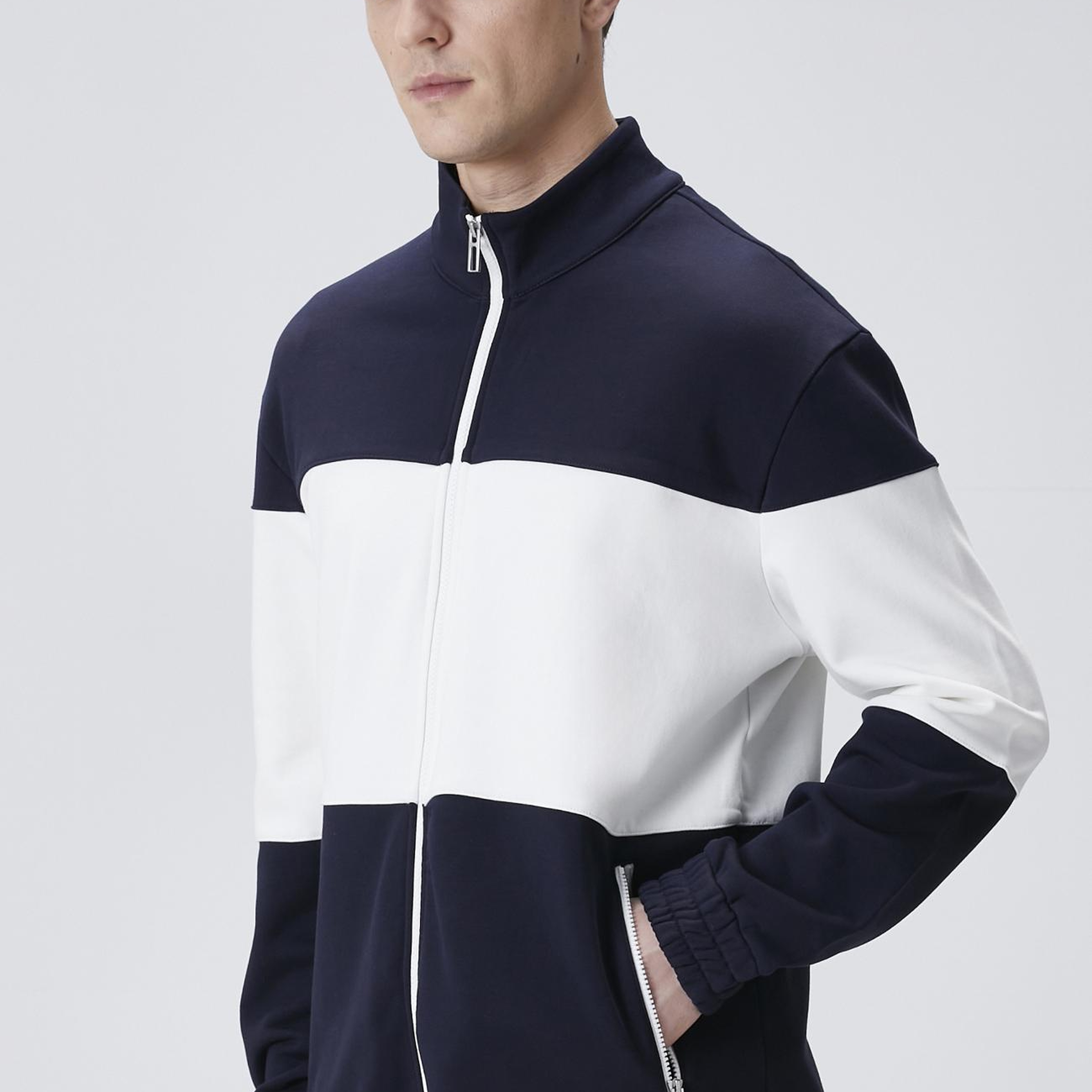 Network Erkek Lacivert Bloklu Sweatshirt
