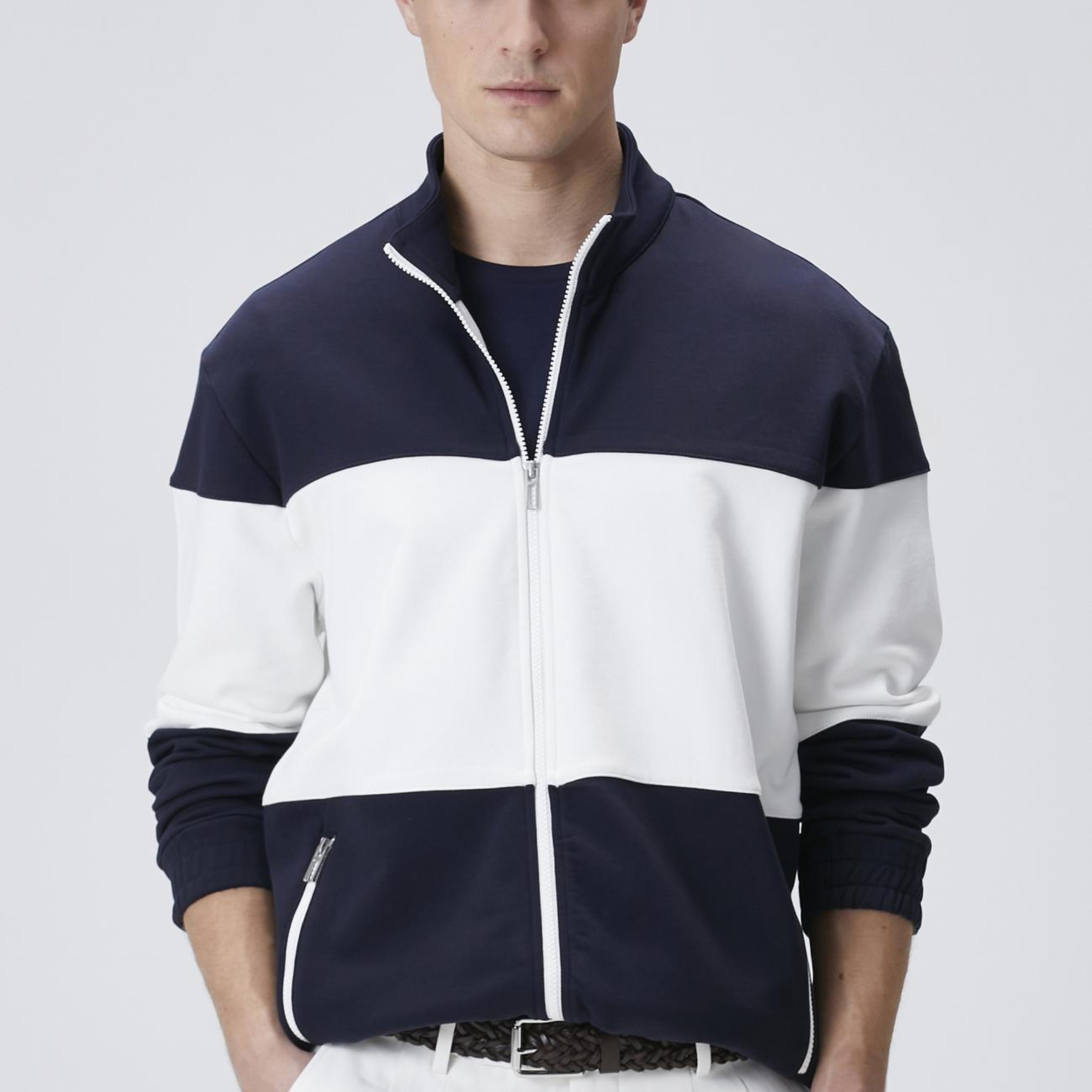 Network Erkek Lacivert Bloklu Sweatshirt