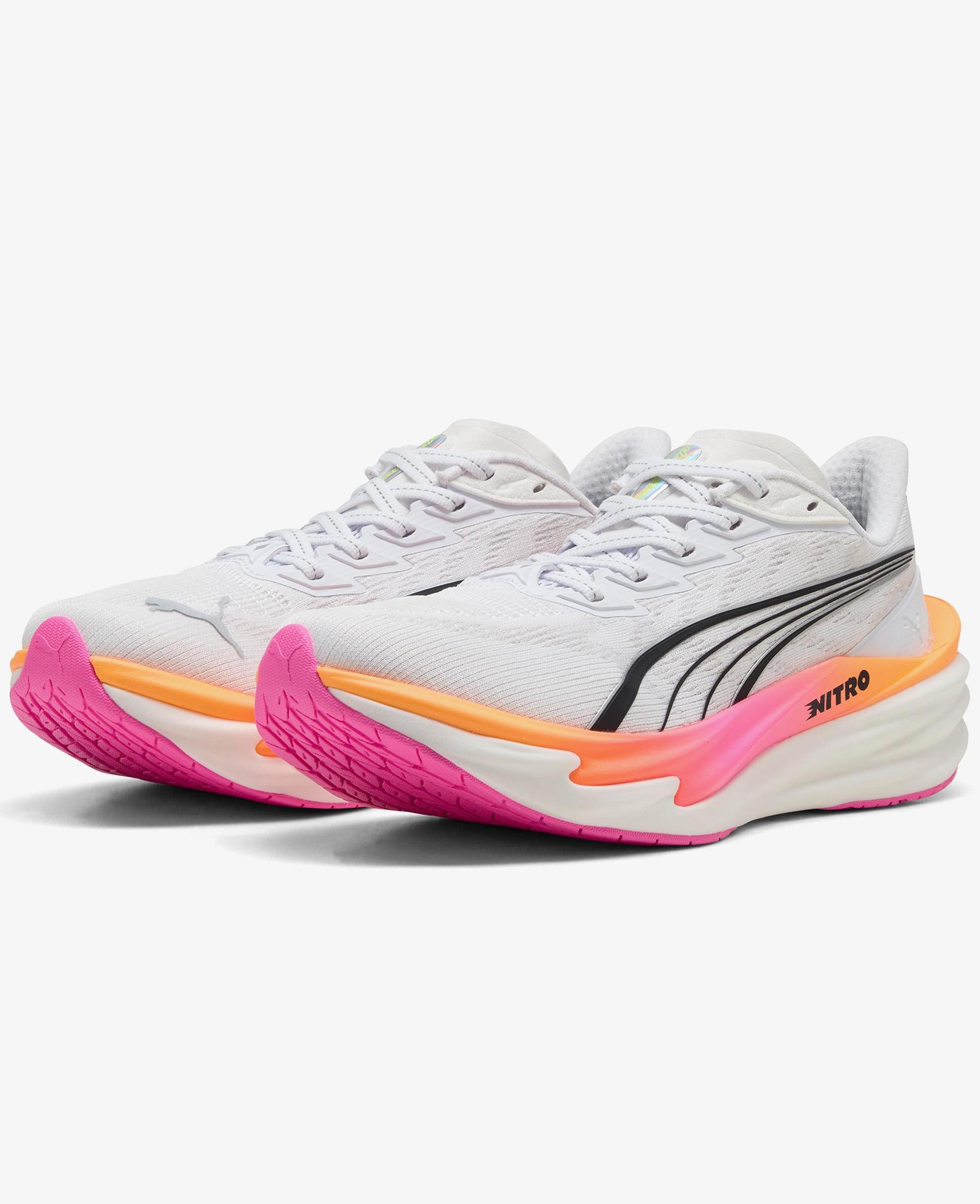 Puma Deviate Nitro 4 Kadın Beyaz Koşu Ayakkabısı