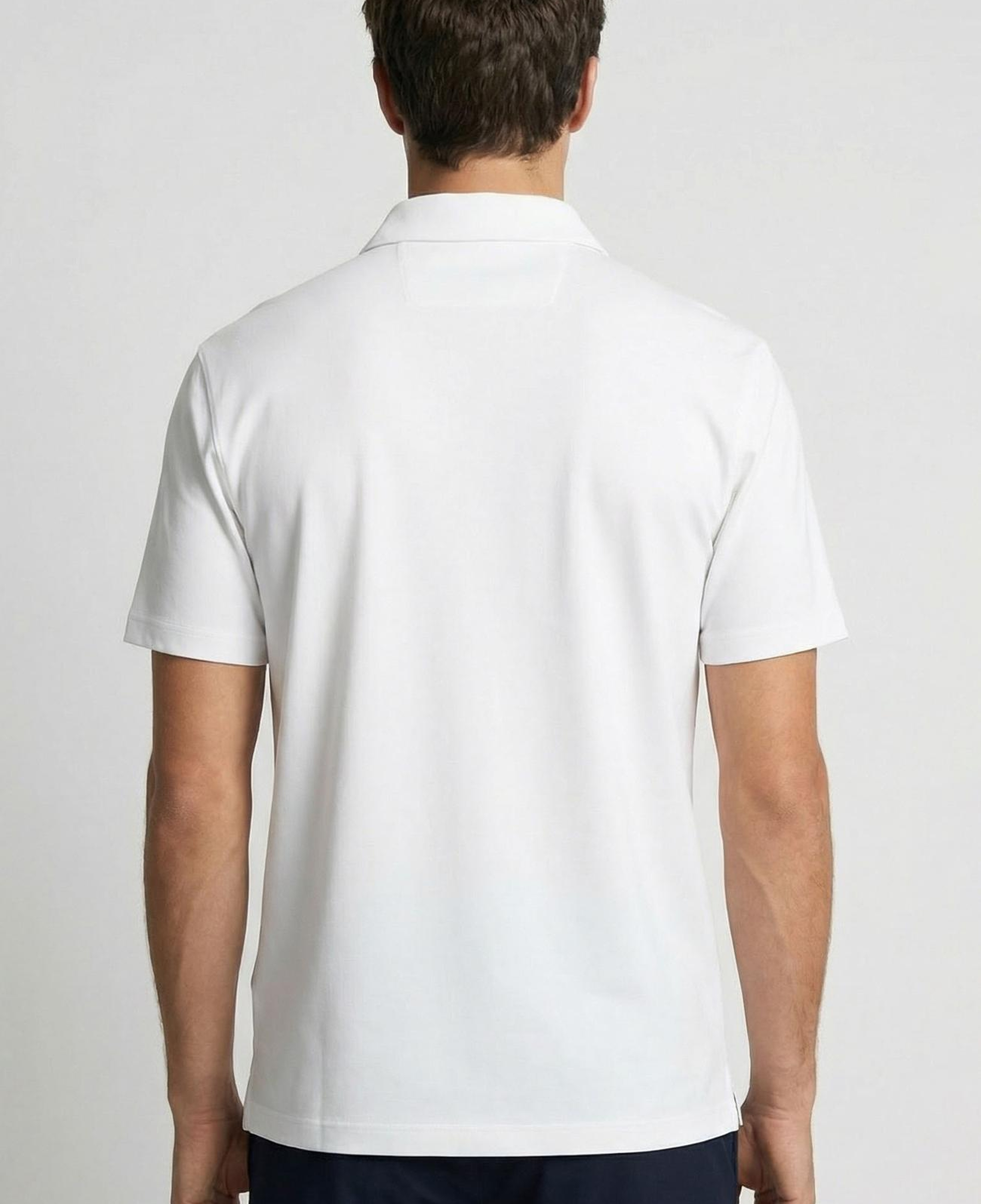 Network Erkek Non-Iron Polo Yaka Beyaz T-shirt