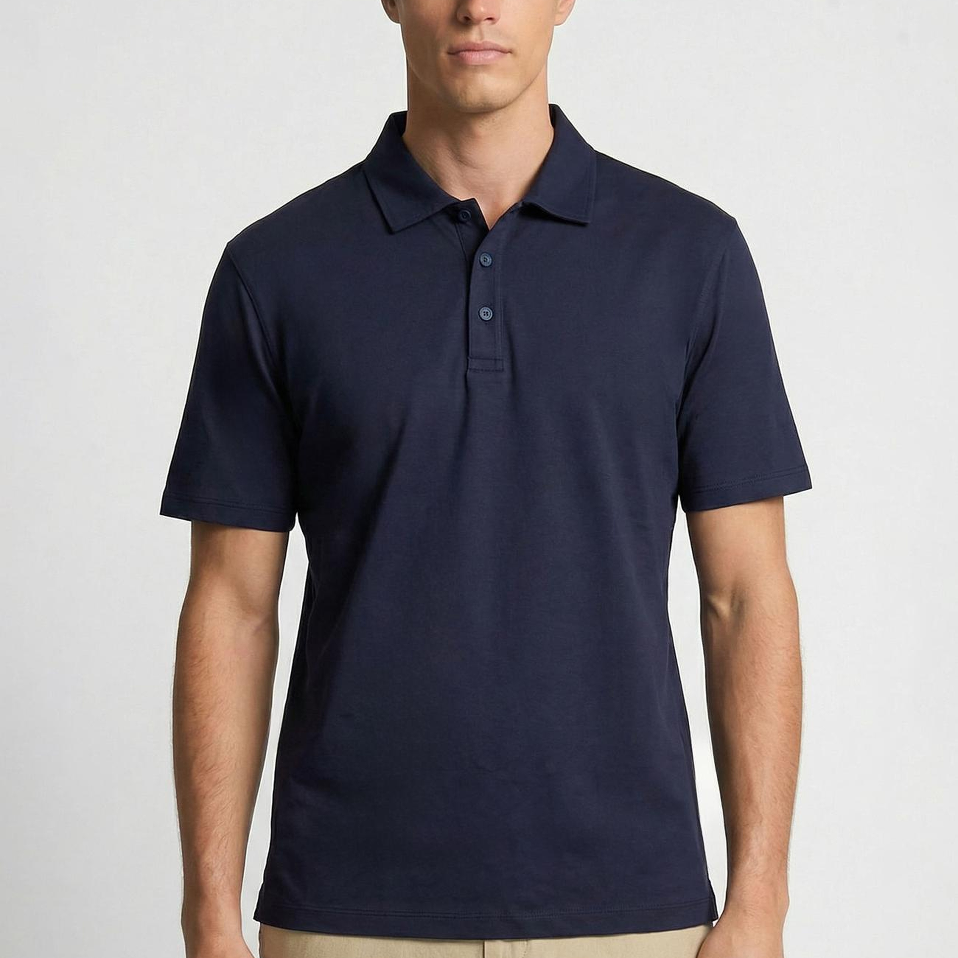 Network Erkek Non-Iron Polo Yaka Lacivert T-shirt