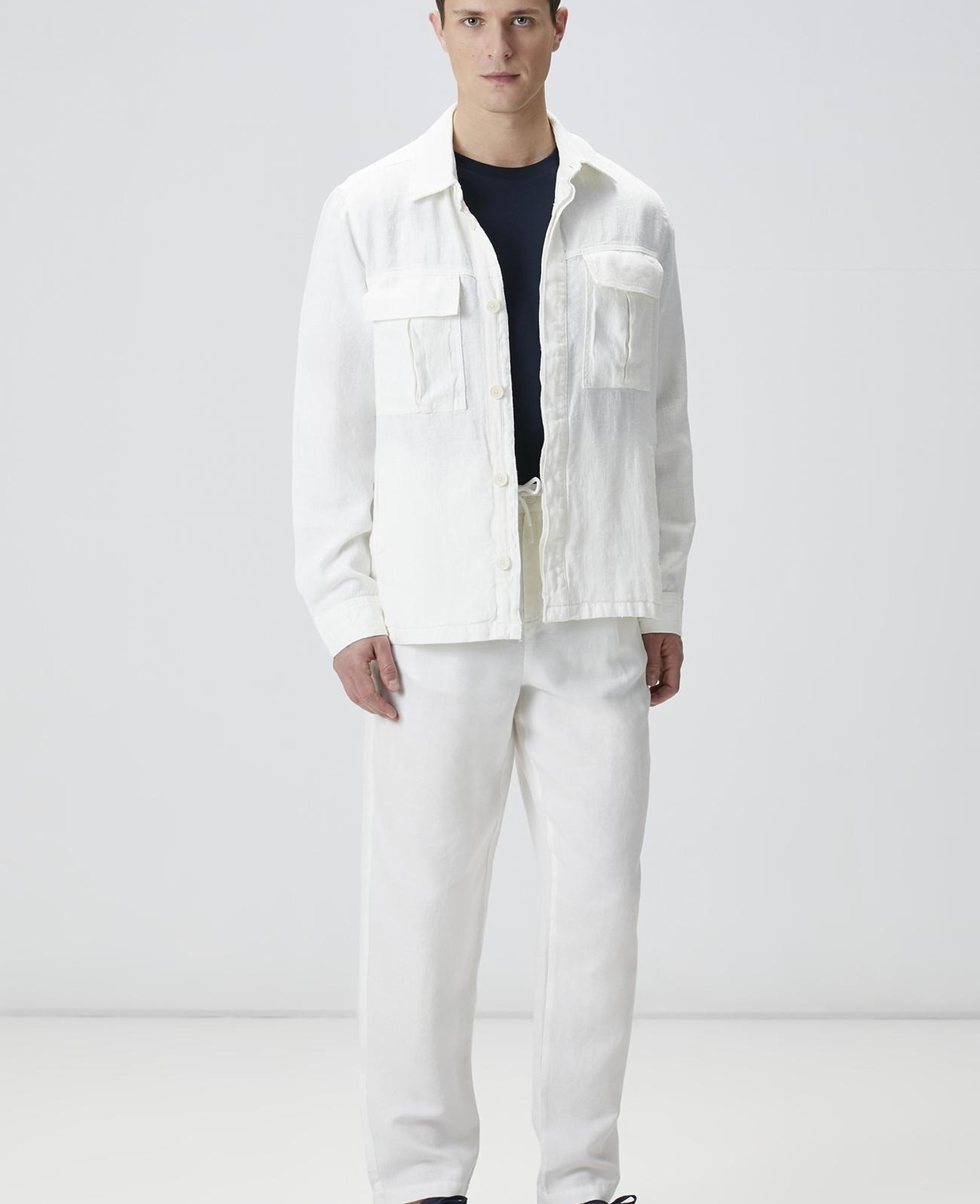 Network Erkek Ekru Keten Dış Gömlek