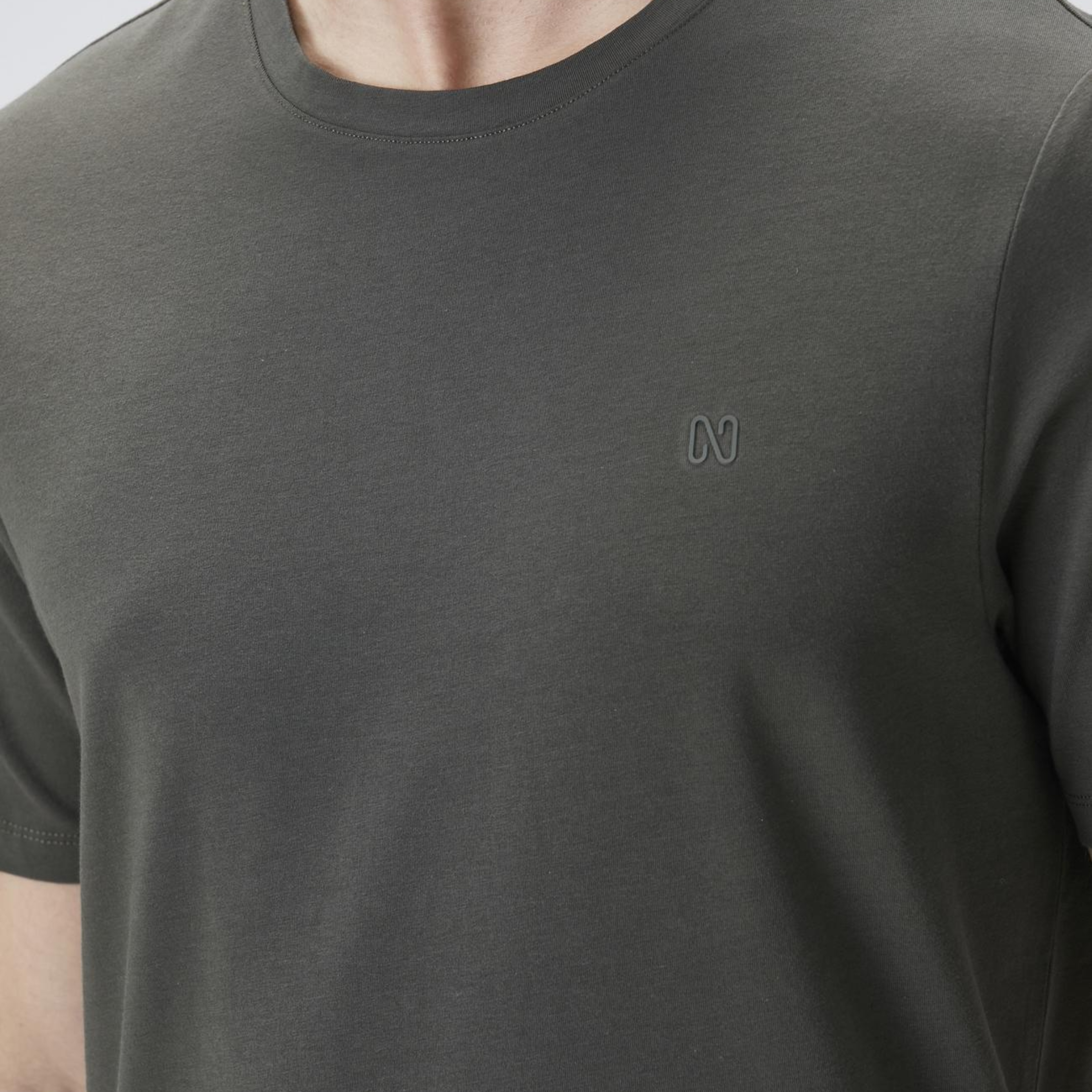 Network Erkek Haki Basic T-shirt