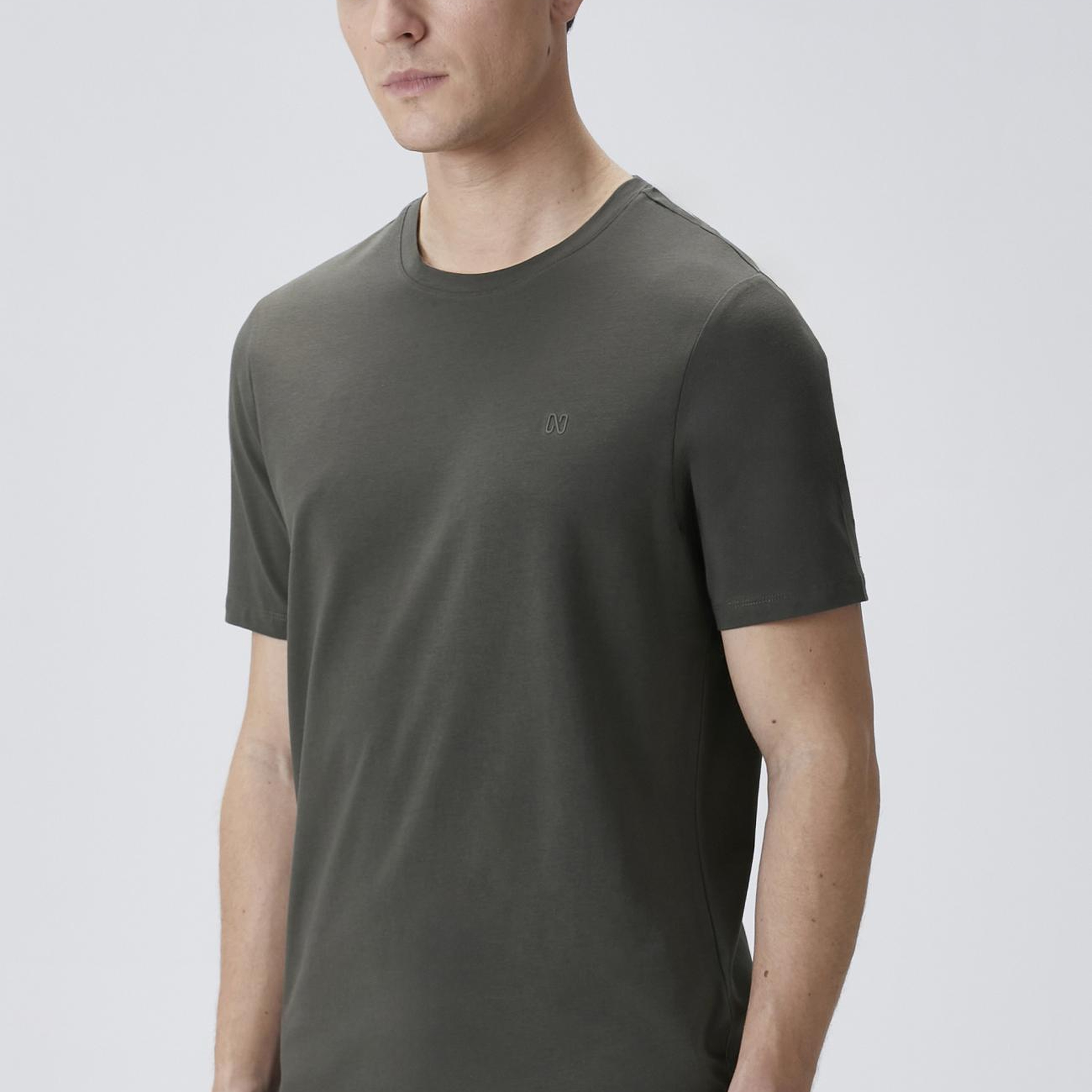 Network Erkek Haki Basic T-shirt