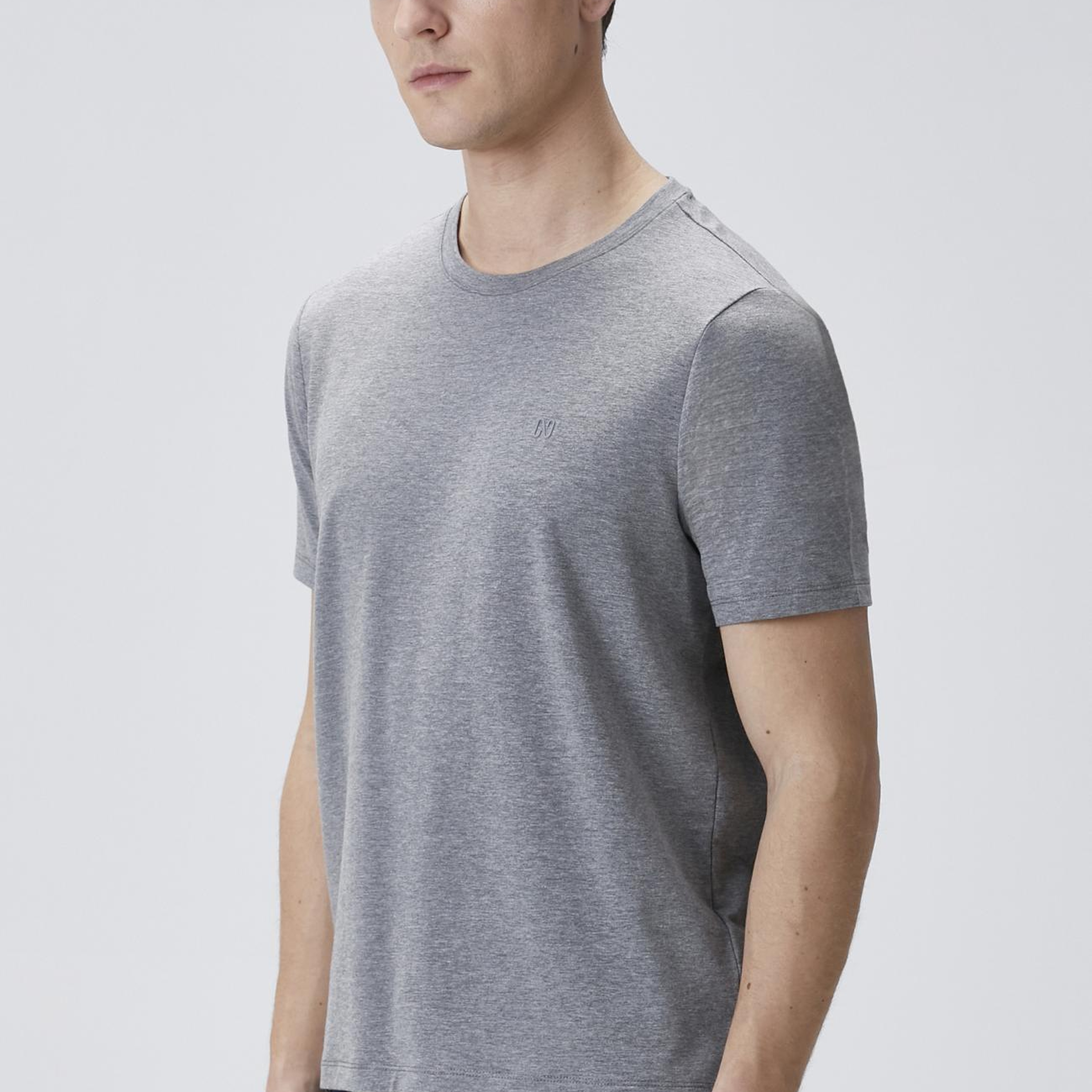 Network Erkek Gri Melanj Basic T-shirt