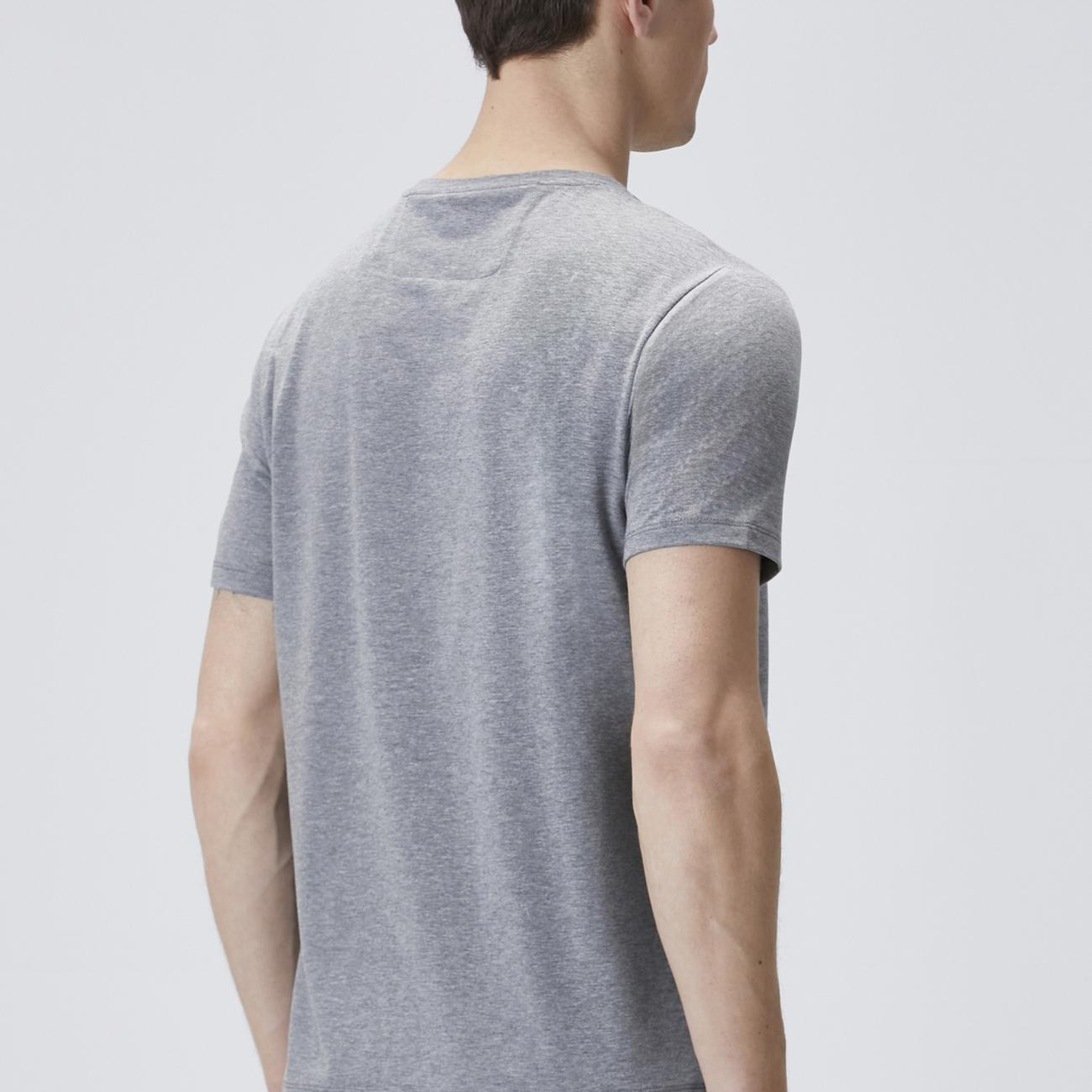 Network Erkek Gri Melanj Basic T-shirt
