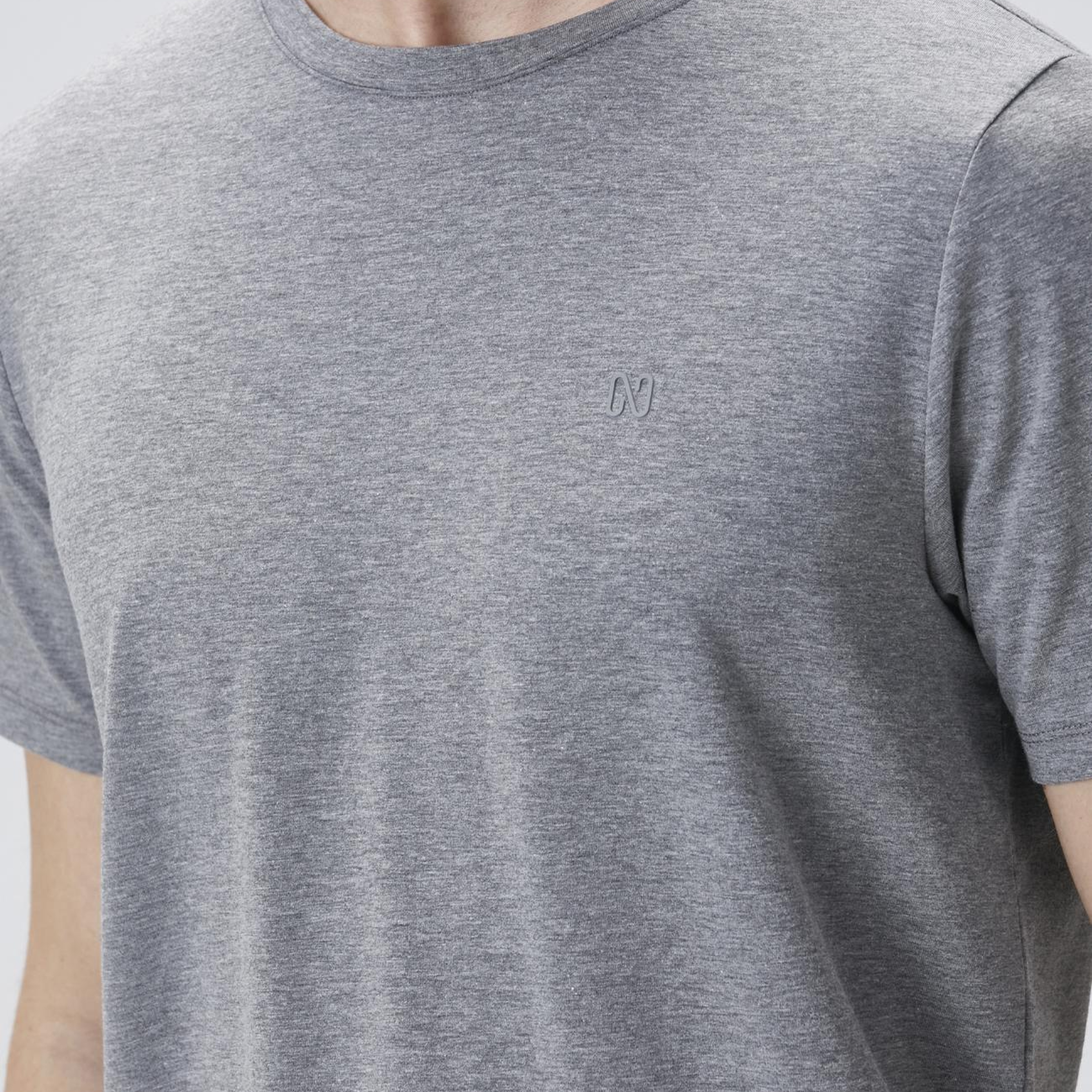 Network Erkek Gri Melanj Basic T-shirt