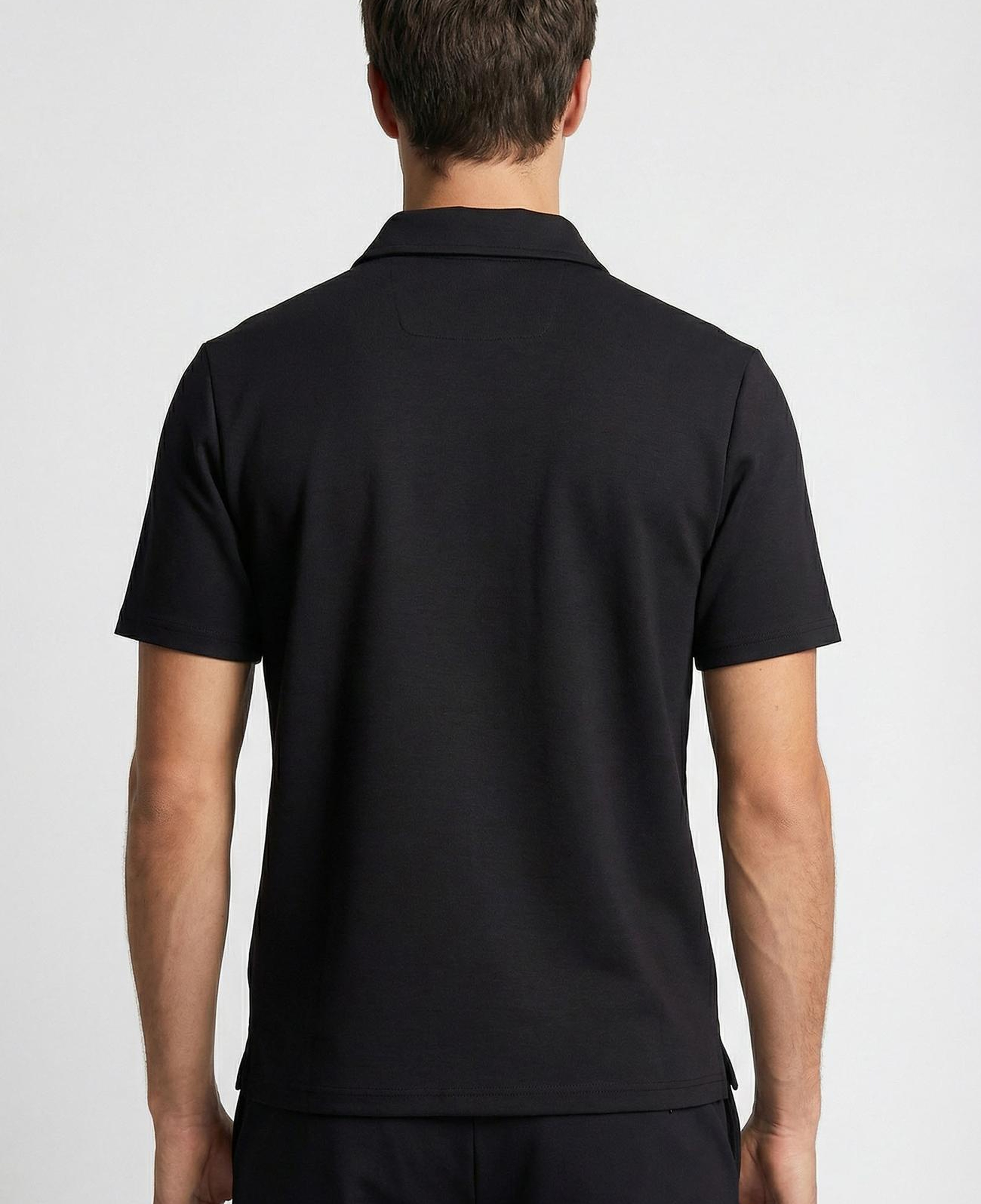 Network Erkek Siyah Polo Yaka Fermuarlı Sweatshirt