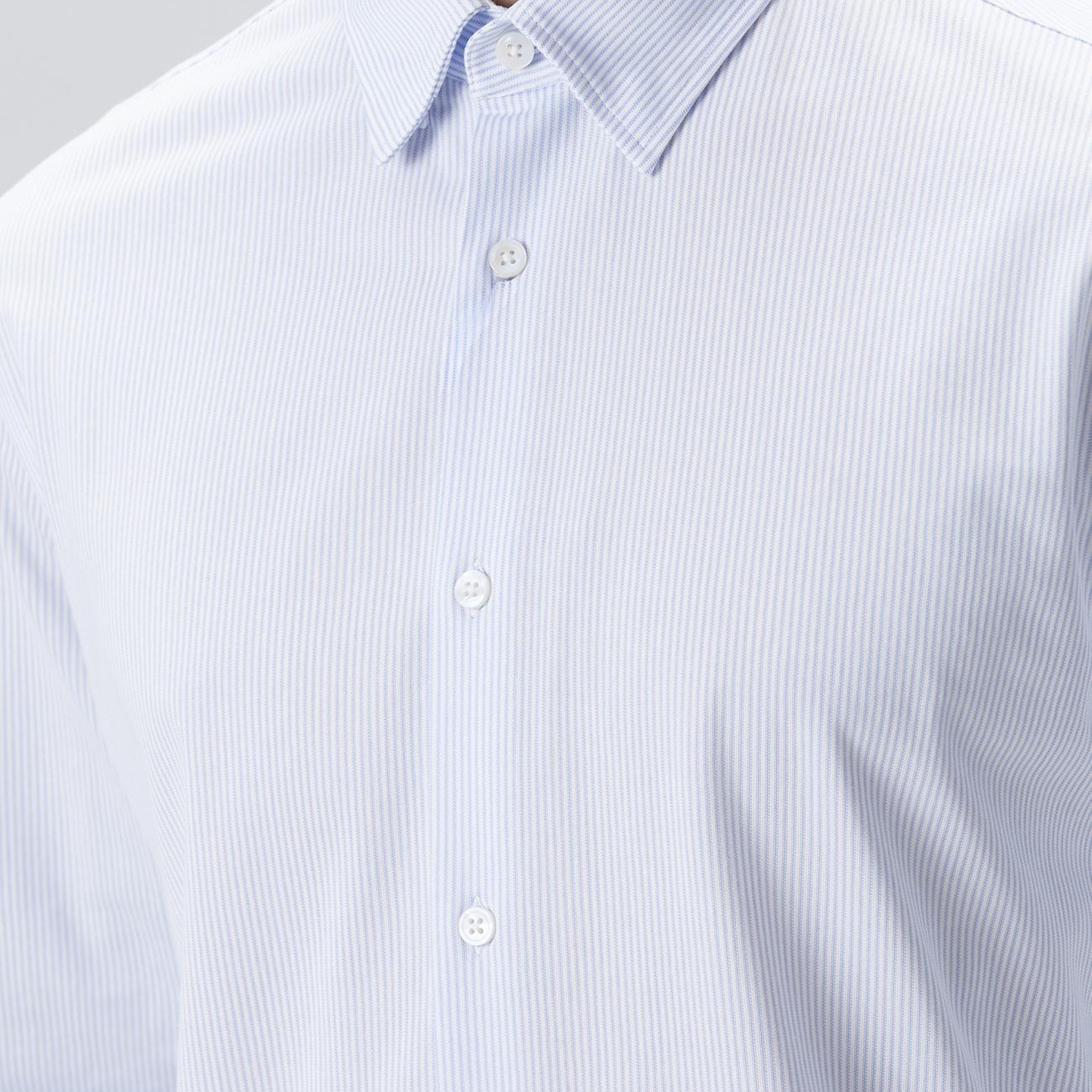 Network Erkek Limited Mavi Beyaz Çizgili Non Iron Örme Gömlek
