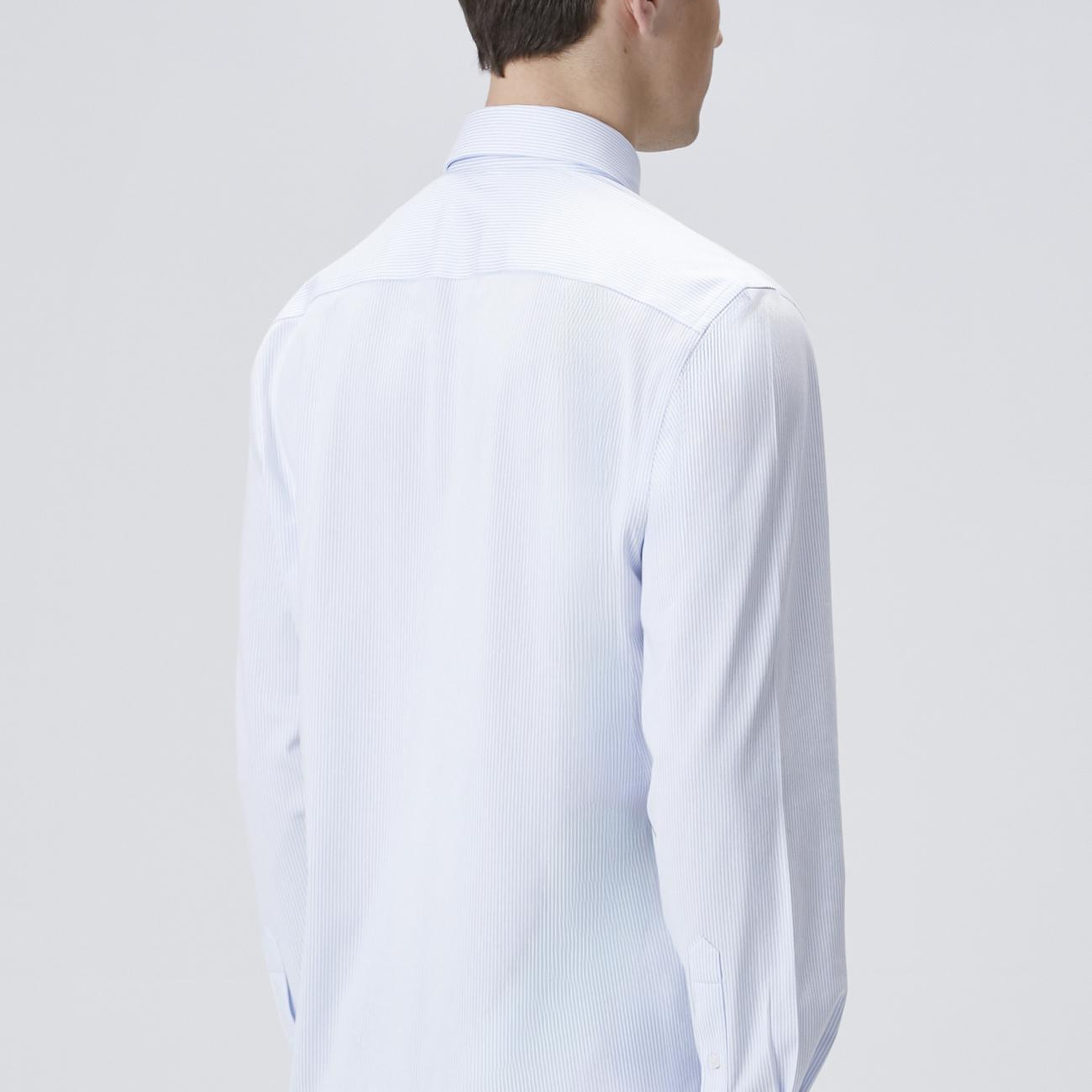 Network Erkek Limited Mavi Beyaz Çizgili Non Iron Örme Gömlek