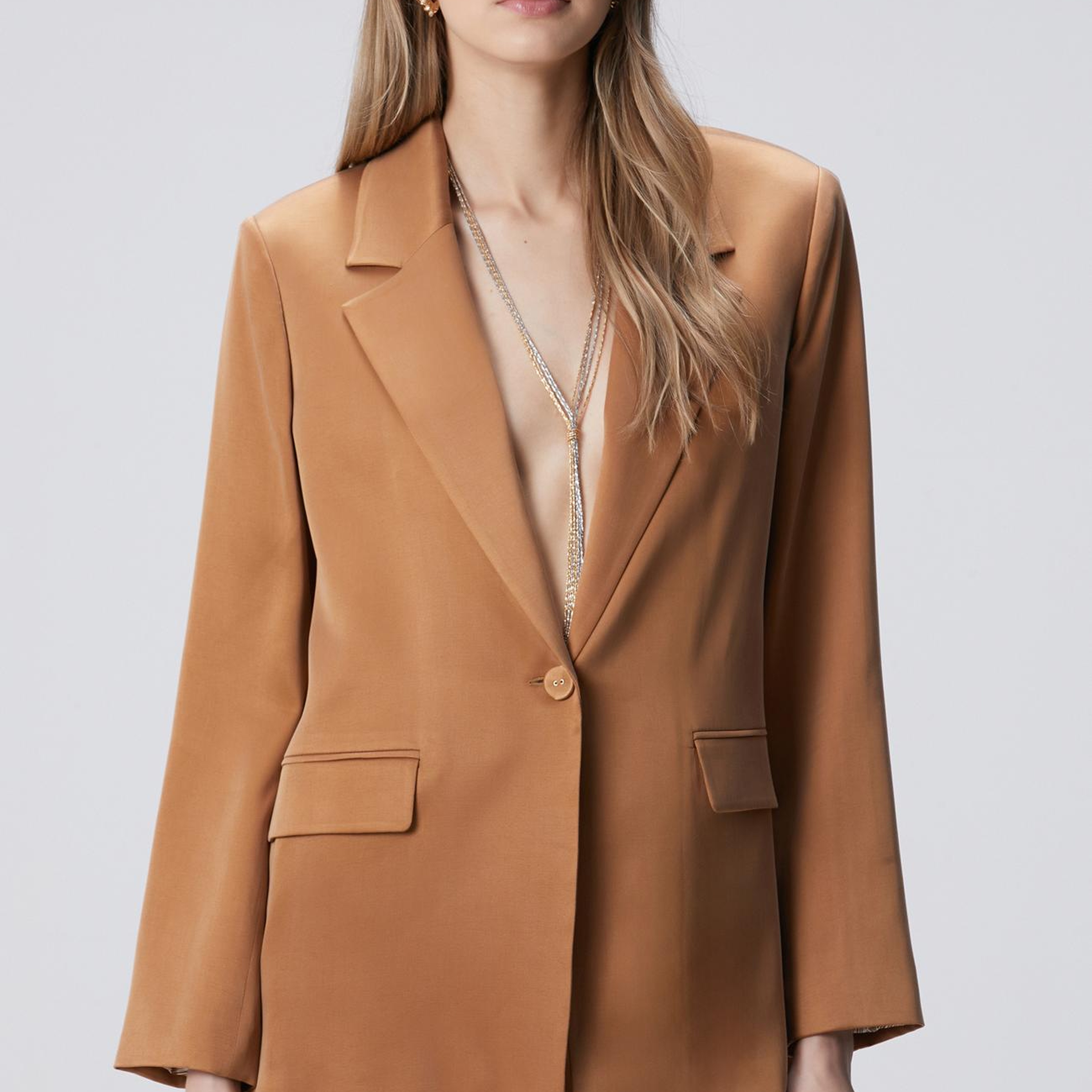 Network Kadın Camel Cupro Blazer Ceket