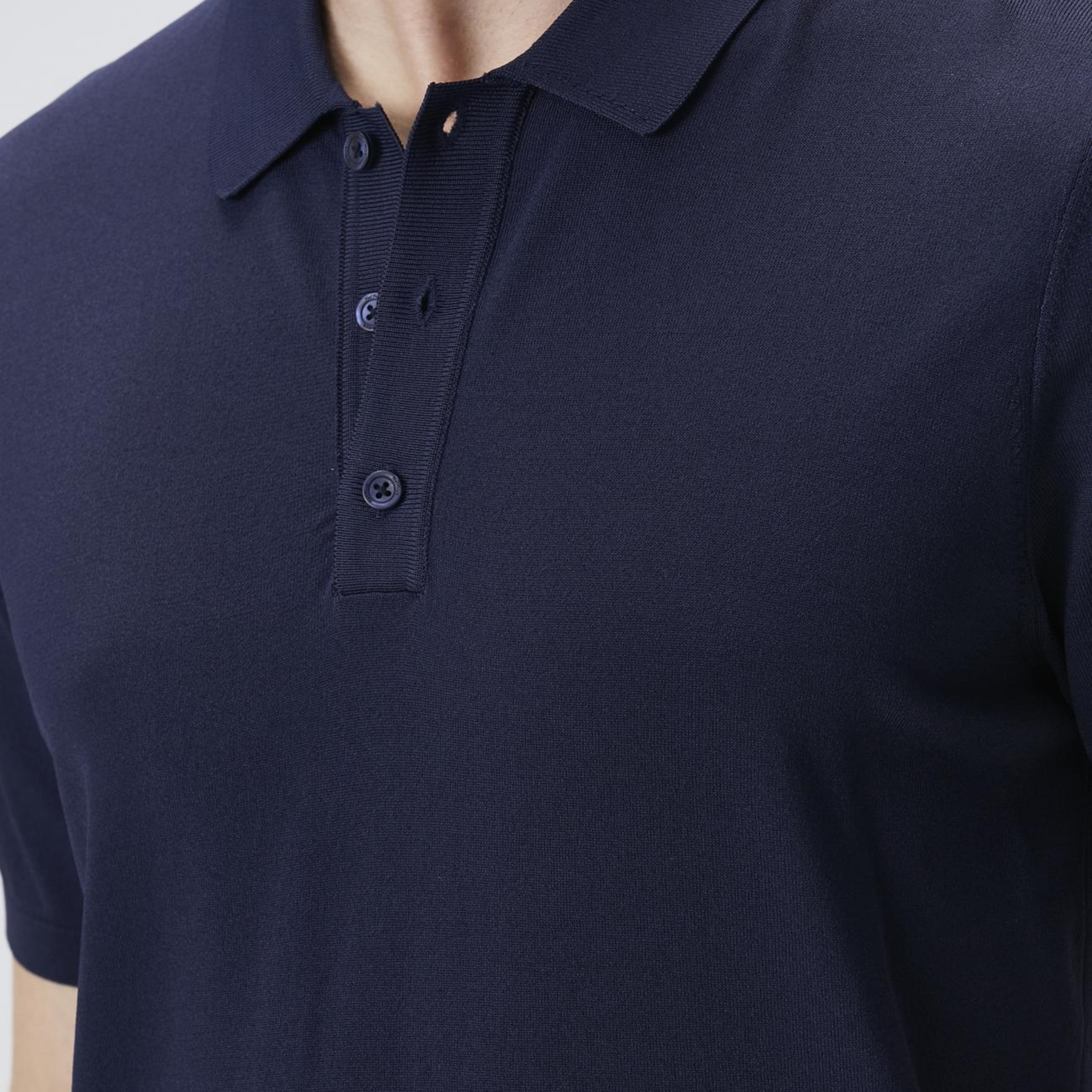 Network Erkek Lacivert Polo Yaka Kısa Kol Rayon Kazak