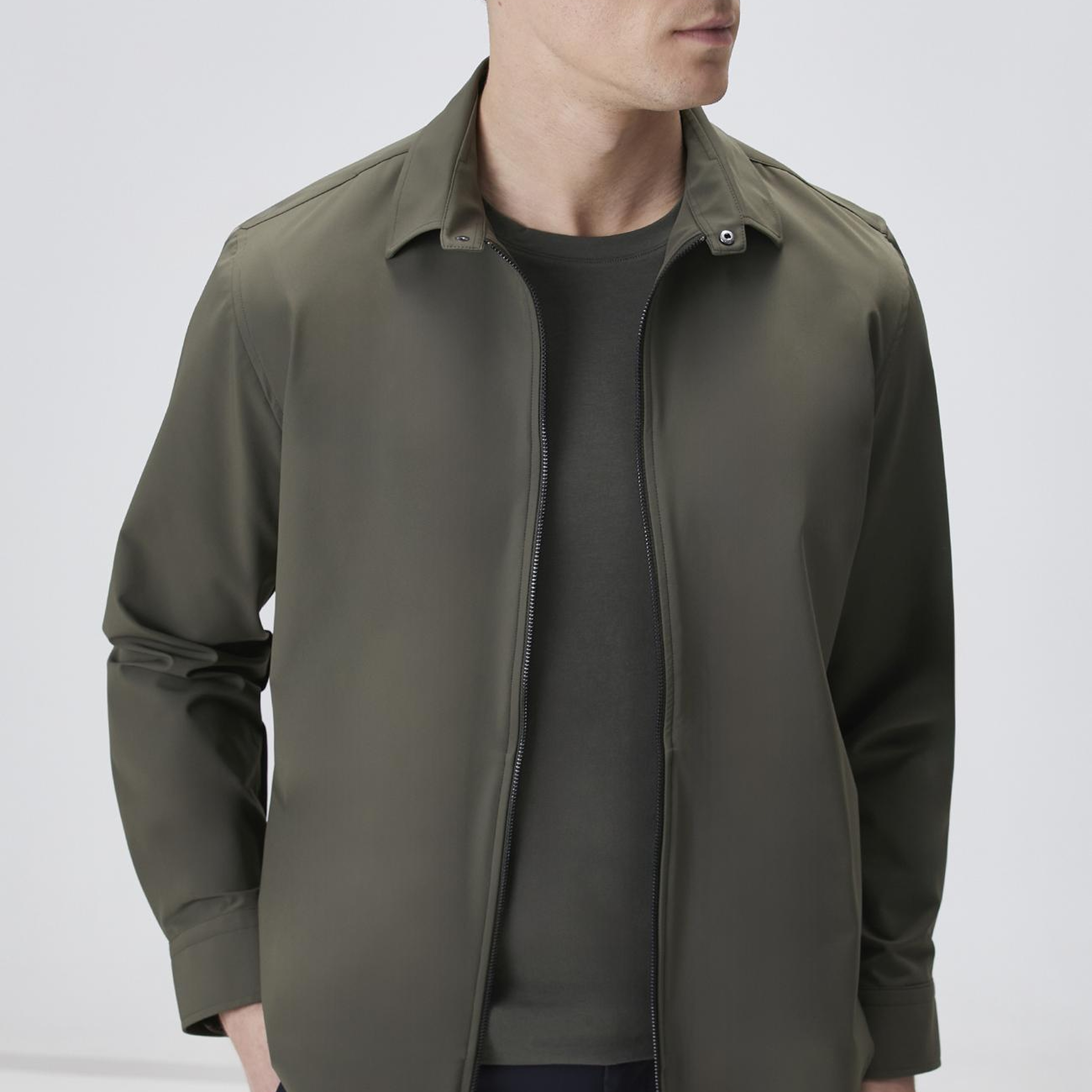 Network Erkek Haki Slim Fit Cep Detaylı Dış Gömlek