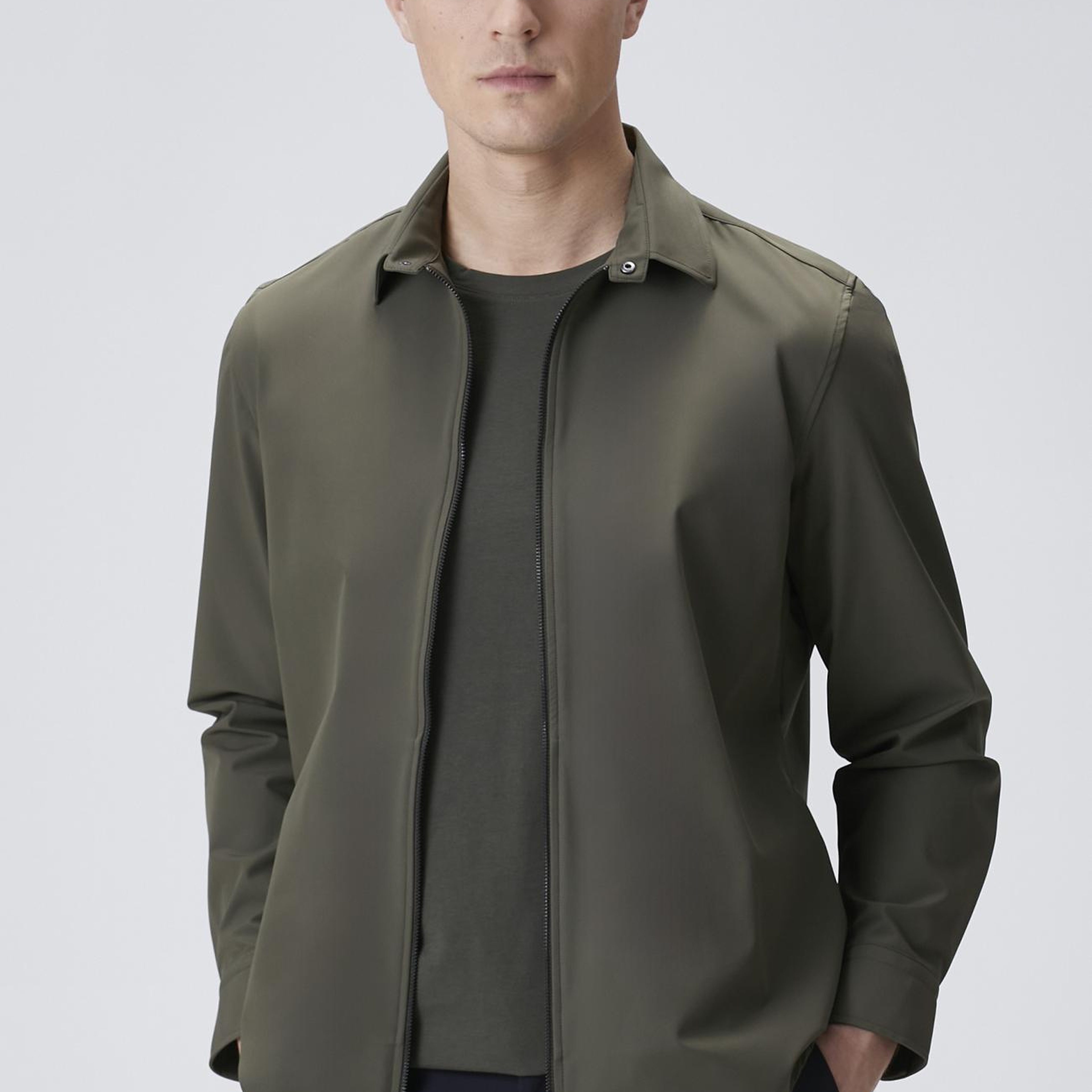 Network Erkek Haki Slim Fit Cep Detaylı Dış Gömlek