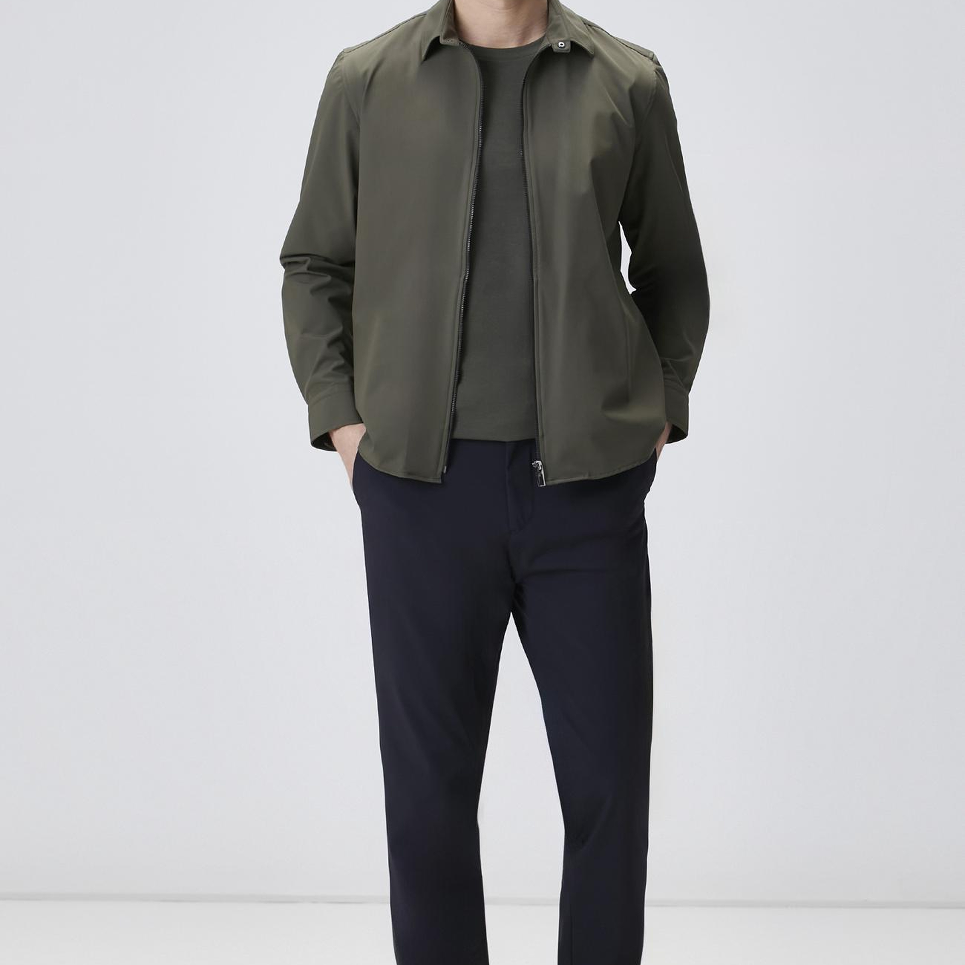 Network Erkek Haki Slim Fit Cep Detaylı Dış Gömlek