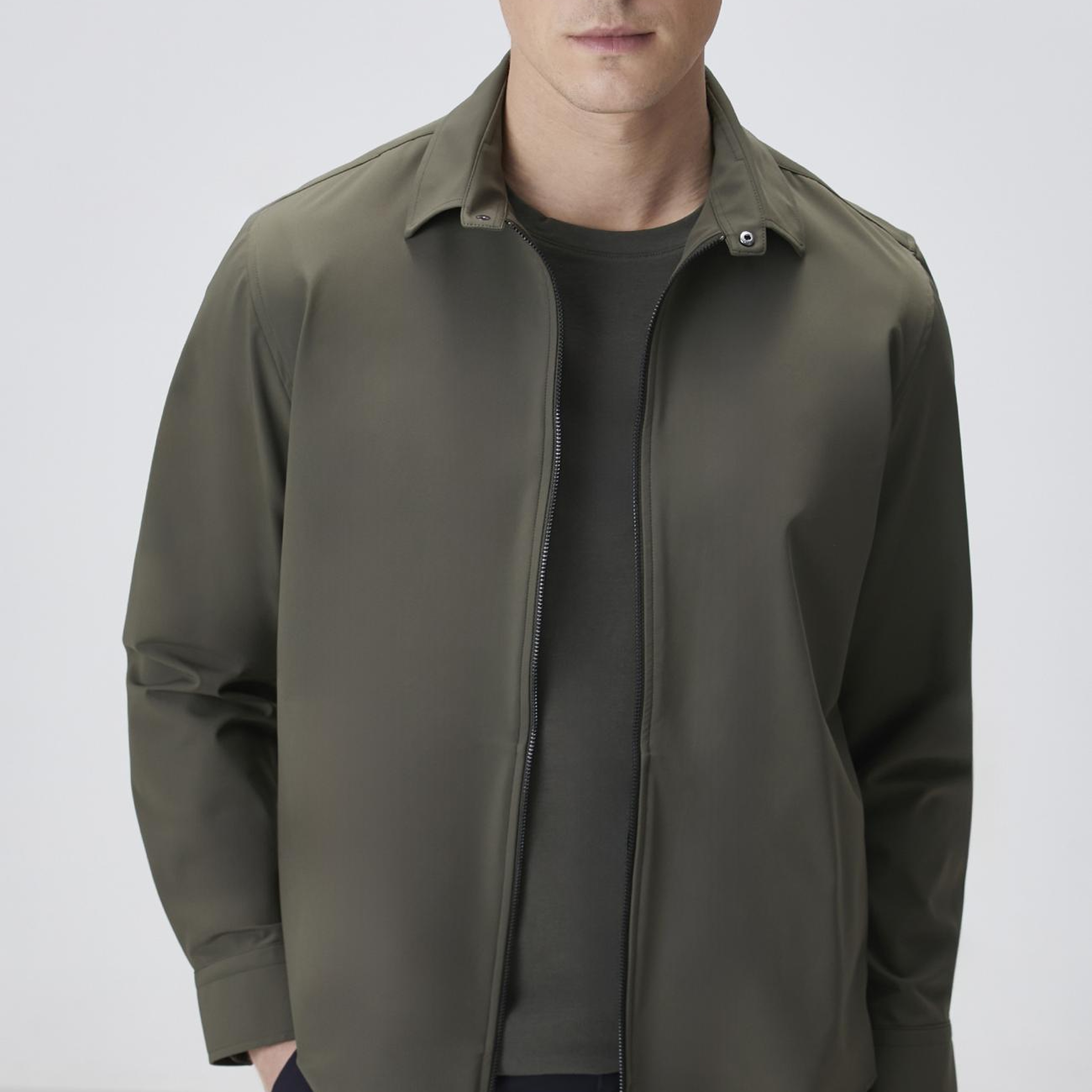 Network Erkek Haki Slim Fit Cep Detaylı Dış Gömlek