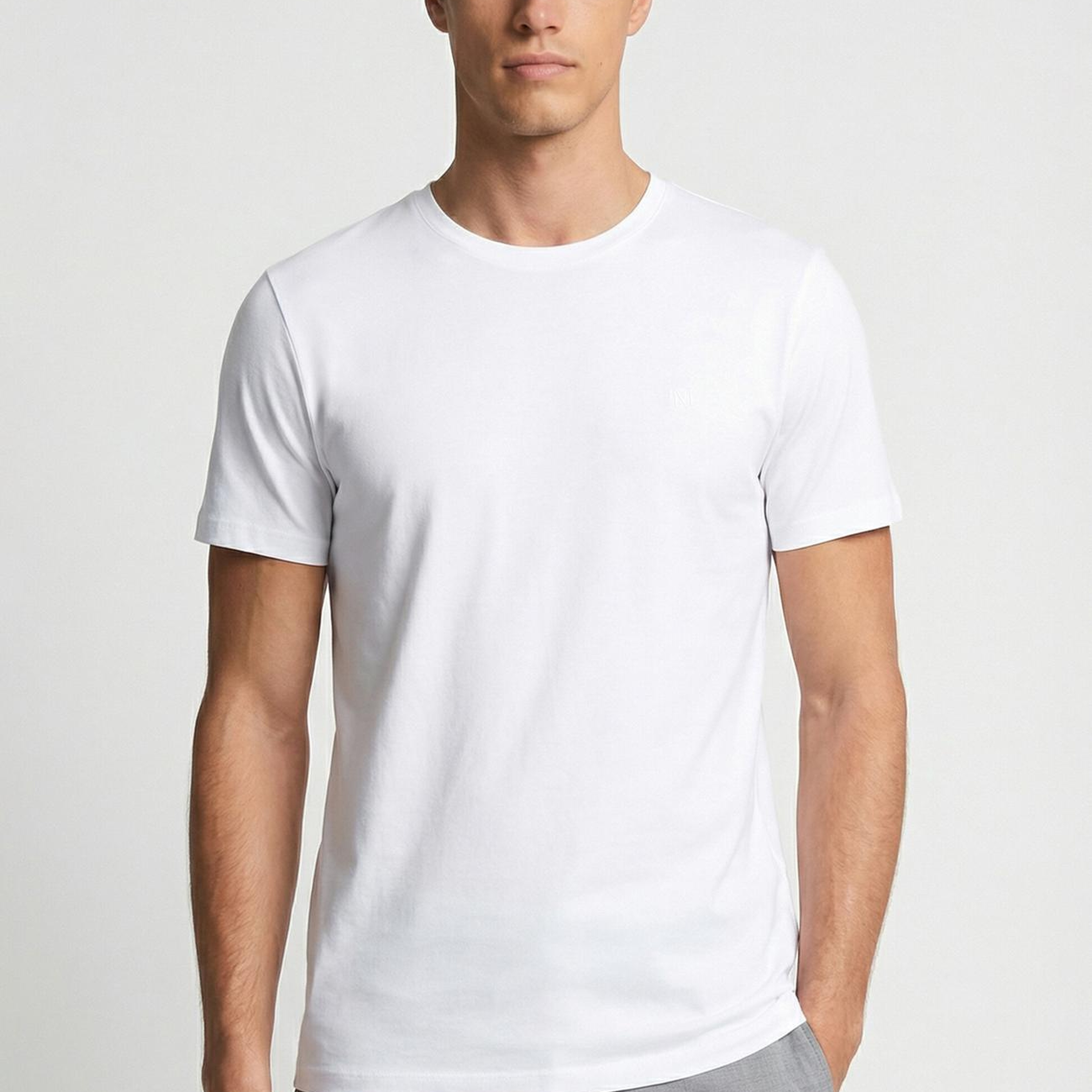 Network Erkek Beyaz Basic T-shirt
