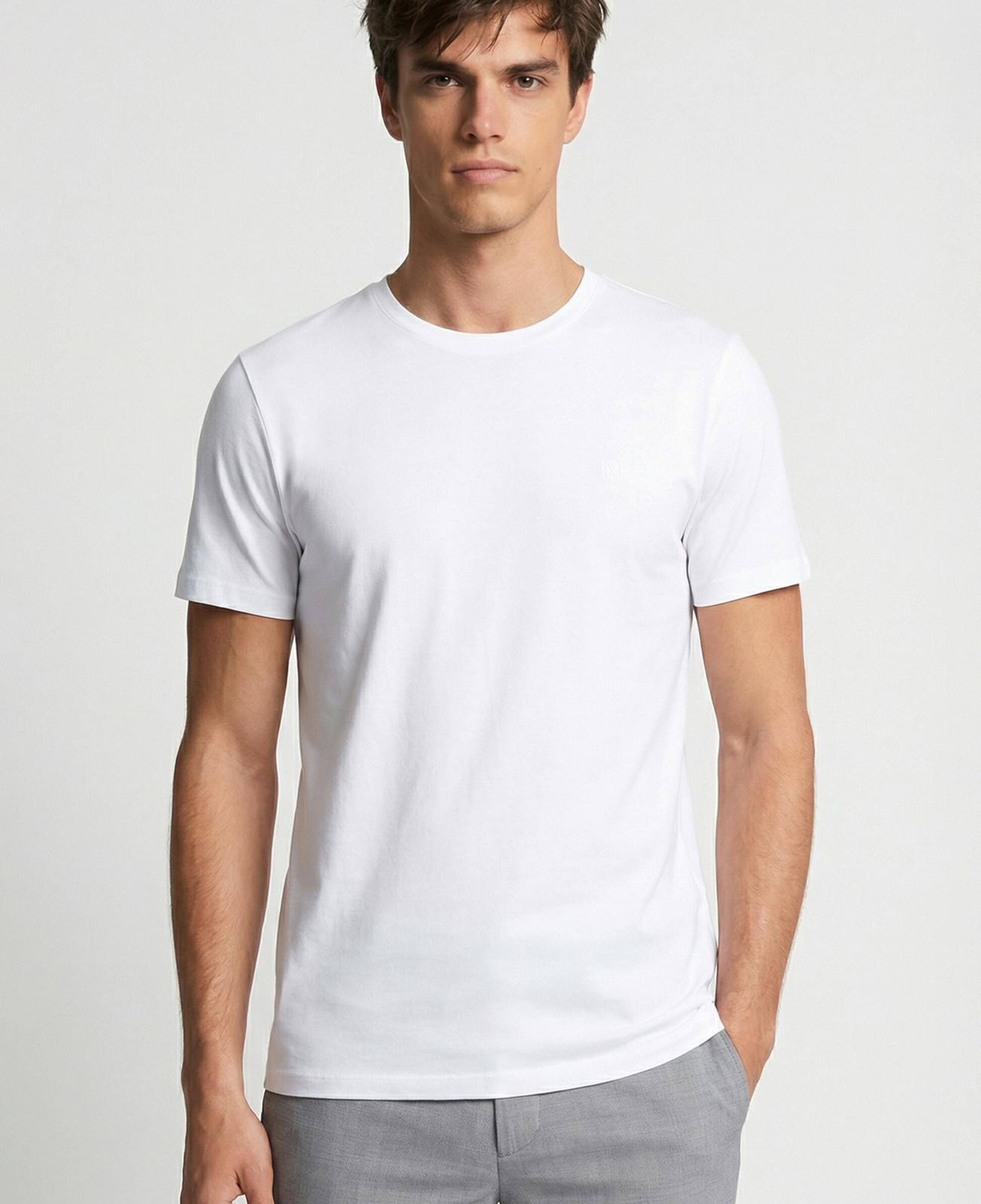 Network Erkek Beyaz Basic T-shirt