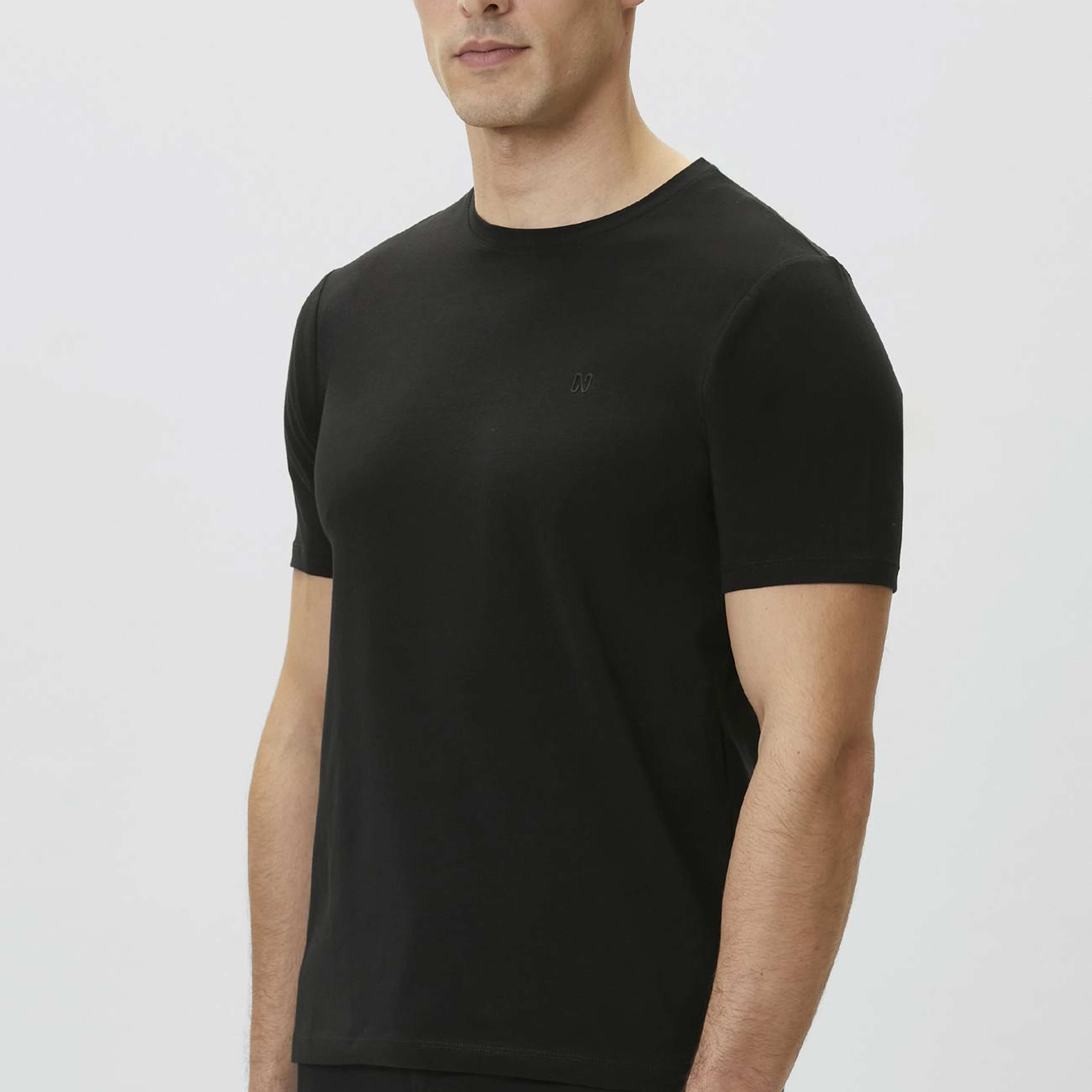 Network Erkek Siyah Basic T-shirt