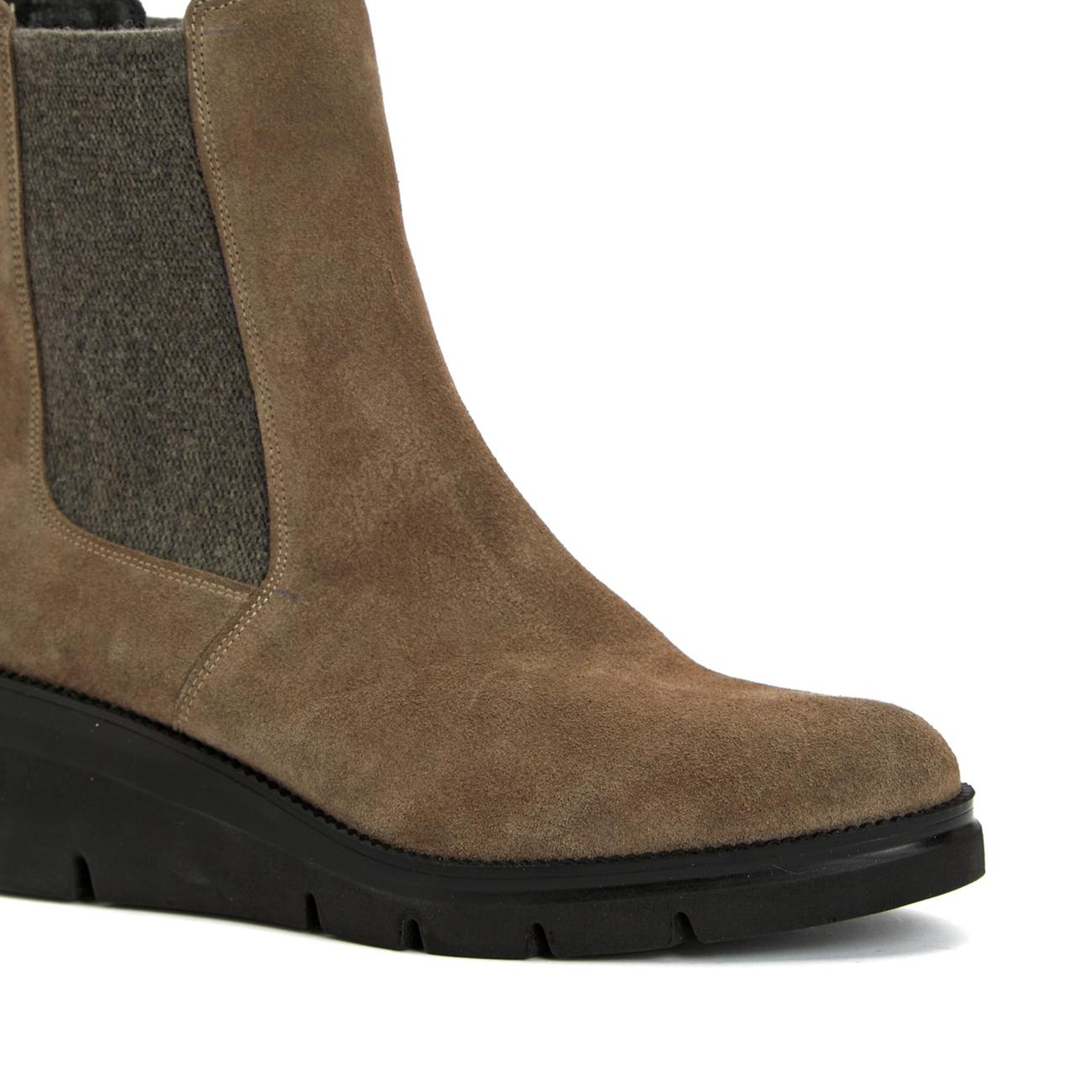 Divarese Kadın Vizon Chelsea Süet Deri Bot