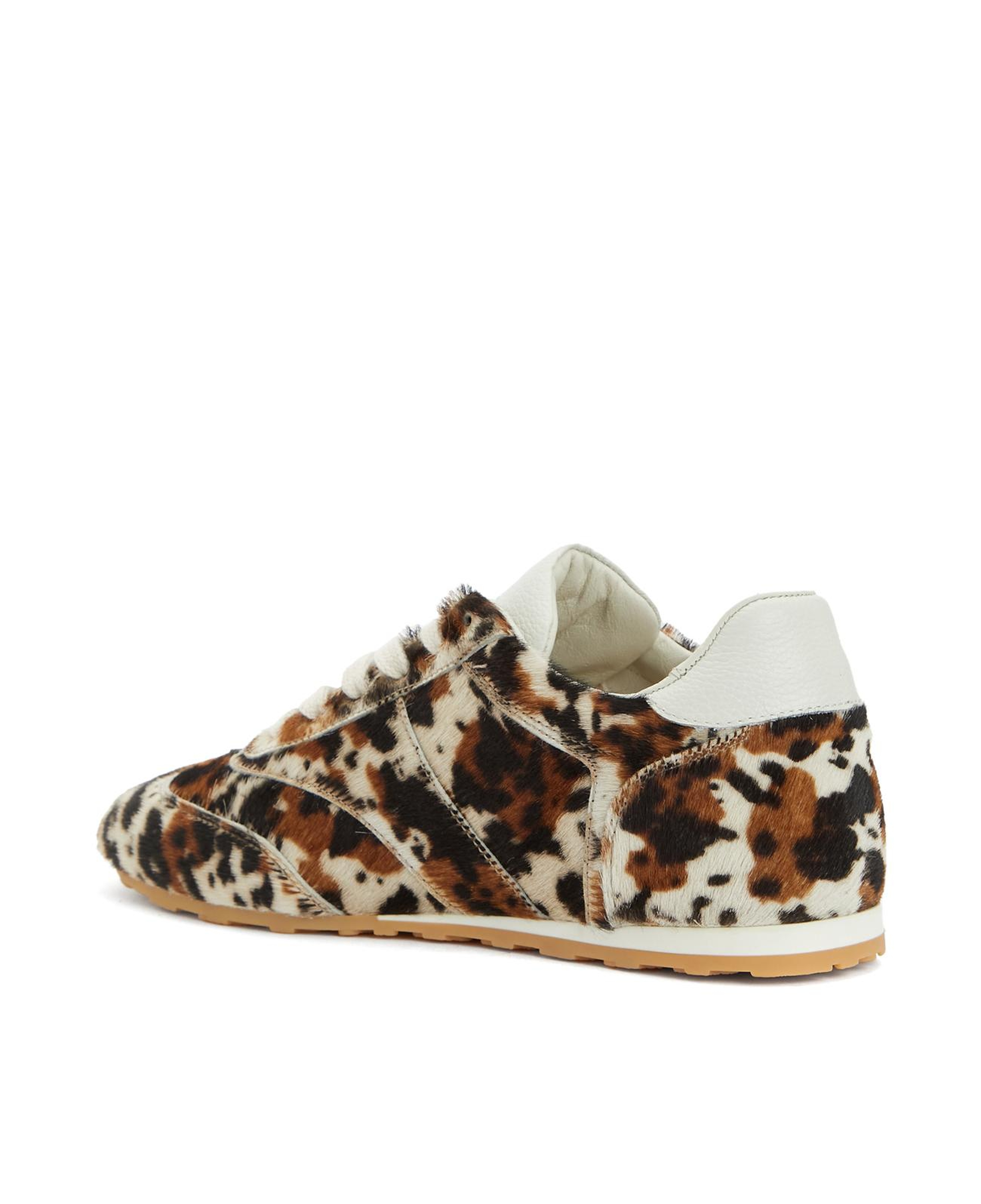 Divarese Kadın Siyah Bej Deri Sneaker