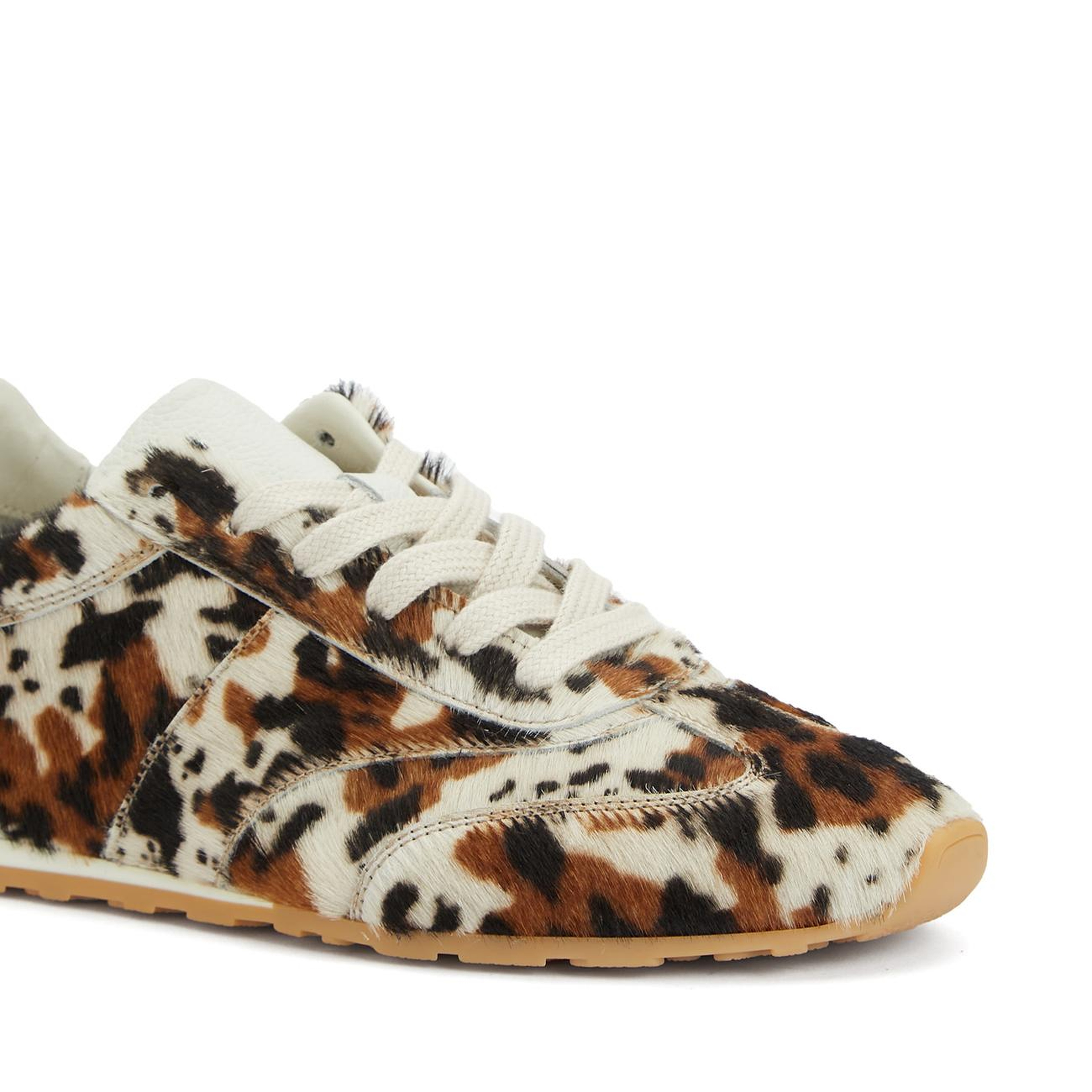 Divarese Kadın Siyah Bej Deri Sneaker